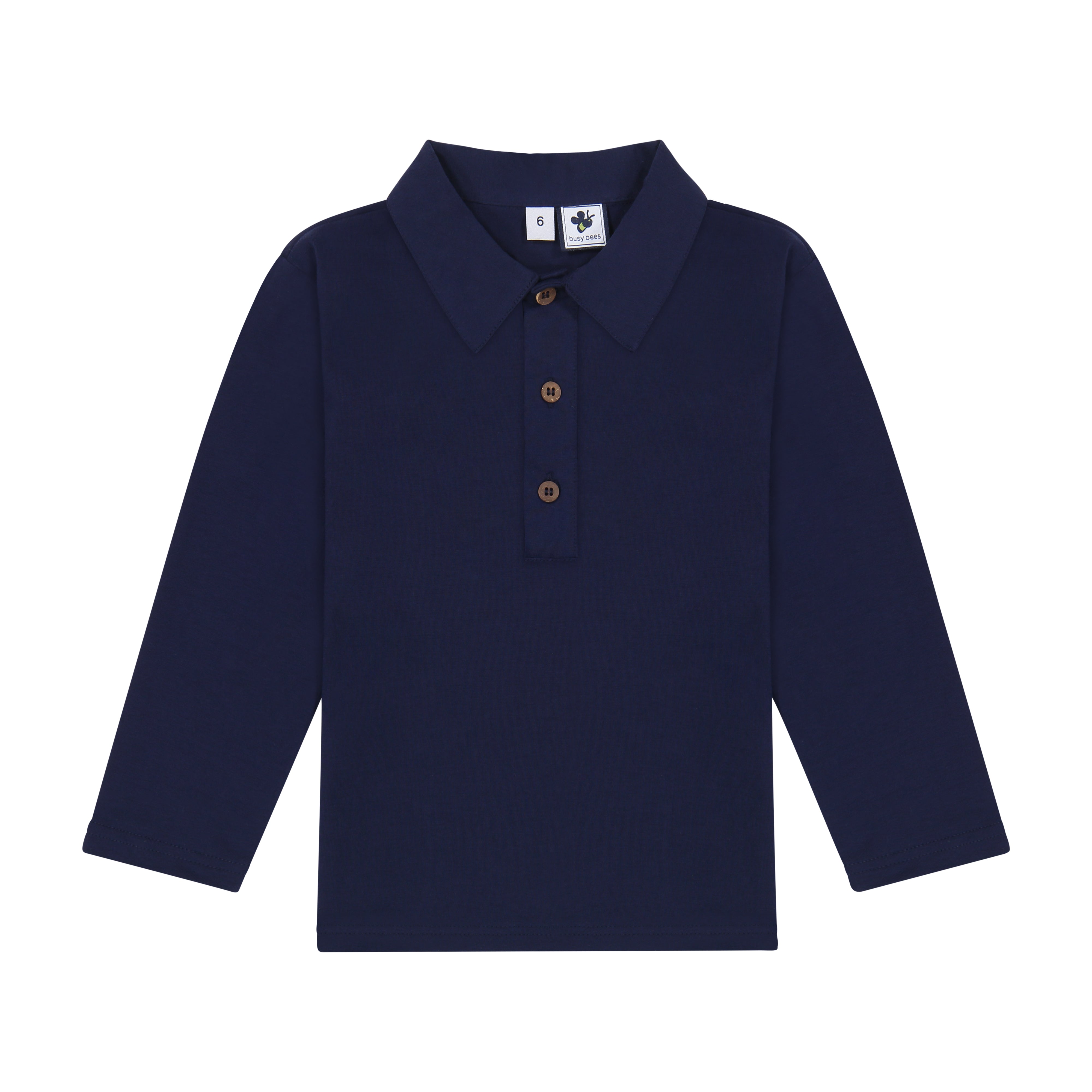 Boys Long Sleeve Polo Shirt - Navy Blue Cotton Classic Fit for School & Casual Wear | Perfect for Playdates, Parties & Everyday Outfits
