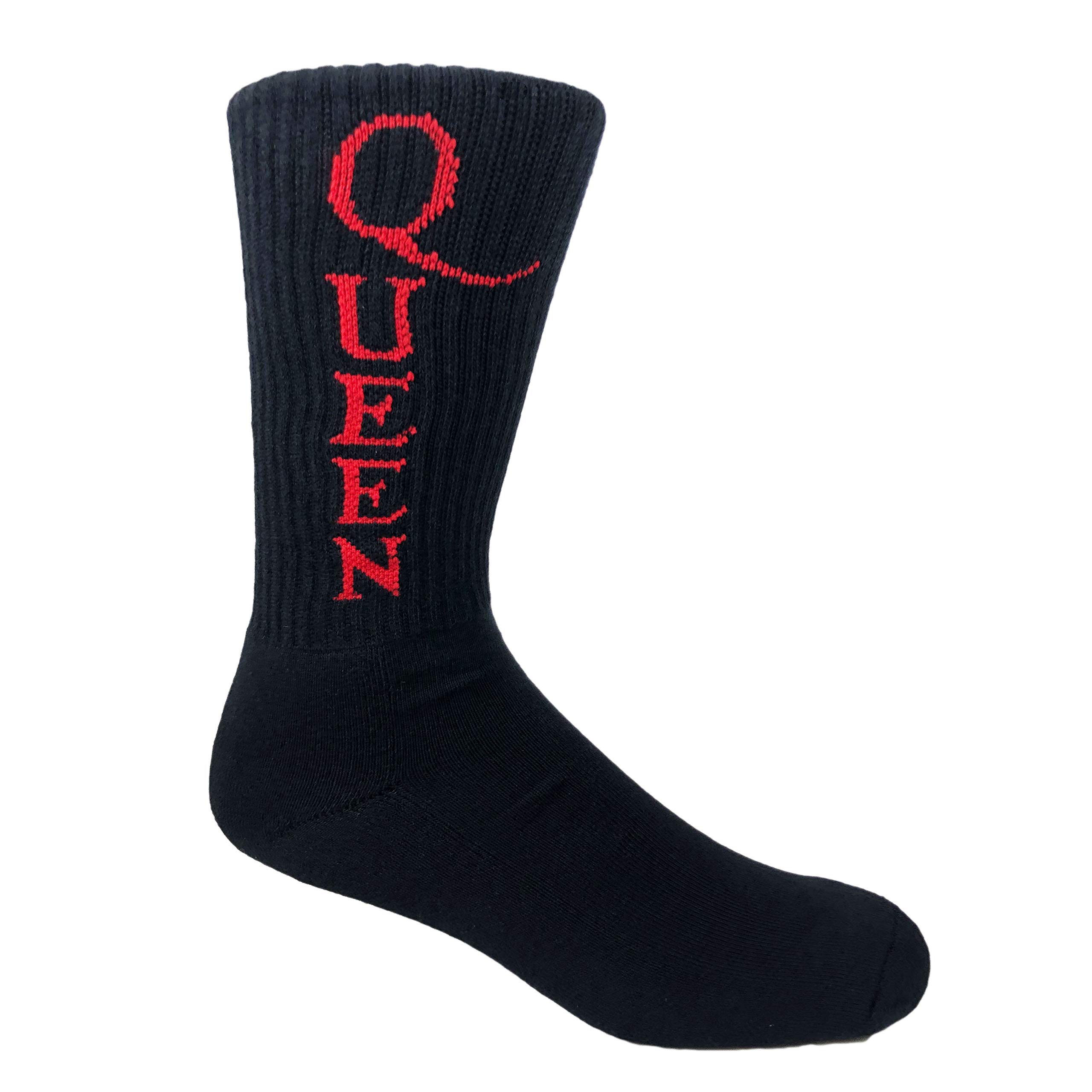 Black & Red Queen Classic Rock Athletic Crew Socks - Comfortable Sports Socks for Running, Gym & Casual Wear - Perfect Gift for Music Lovers & Athletes