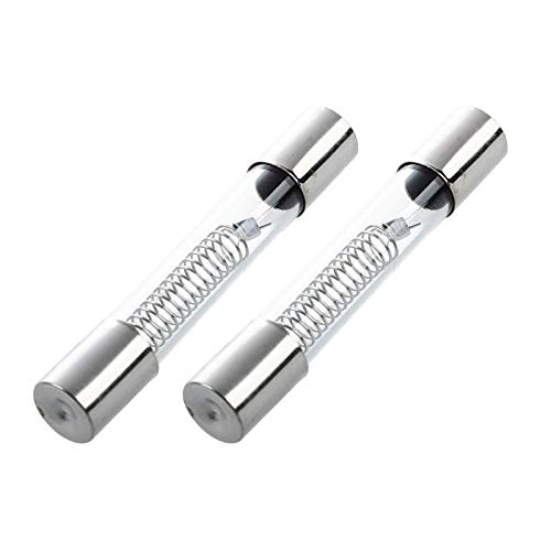 2-Pack ABSF 2 X 0.65A 5KV 6mm x 40mm Axial Glass Fuse Tubes Replacement for Miniwave Oven (White) - Microwave Oven Repair & Maintenance Parts