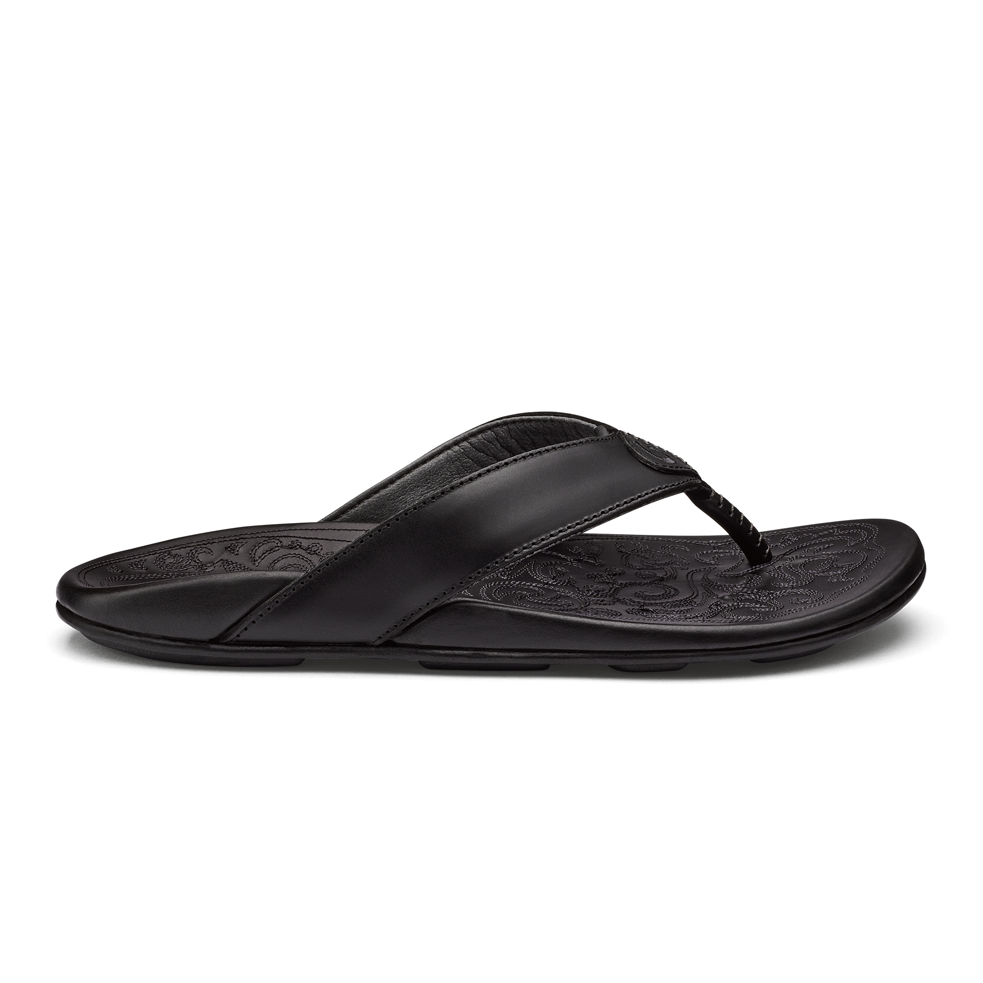 Mekila Men's Leather Beach Sandals - Black | Comfortable & Durable Flip Flops for Summer, Vacation & Outdoor Activities
