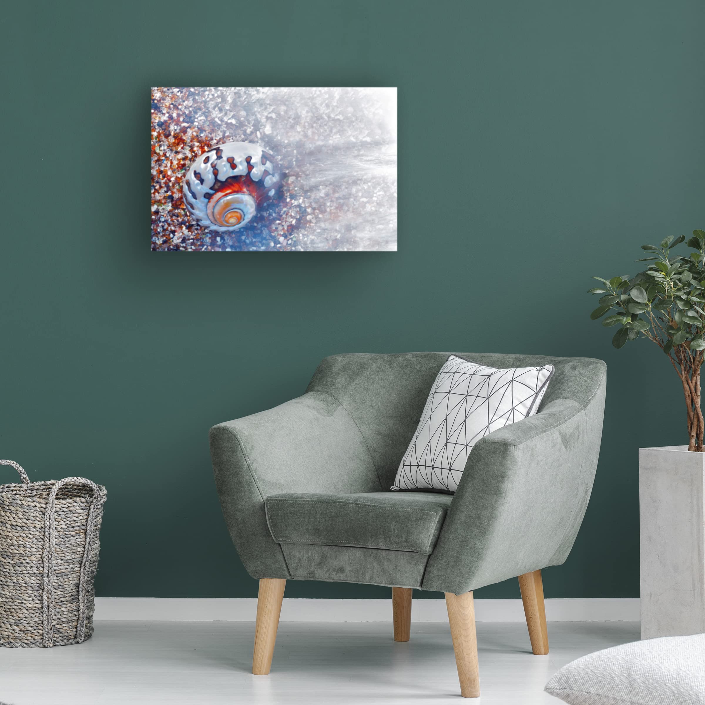 Dennis Frates Beach Treasures 3 Canvas Wall Art Print - Coastal Decor for Living Room, Bedroom & Office - Seascape Painting for Beach House & Nautical Theme Interiors
