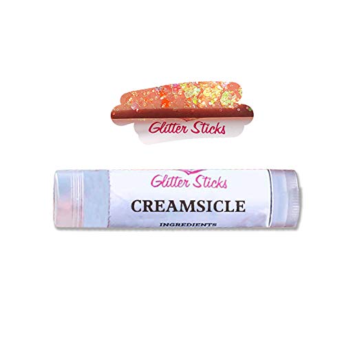 Creative Faces Chunky Glitter Stick - Creamsicle UV, Cosmetic Grade Polyester Glitter (3.5g/4.5ml) for Face, Body & Hair | Easy to Apply | Perfect for Halloween, Festival Makeup & Face Painting Designs