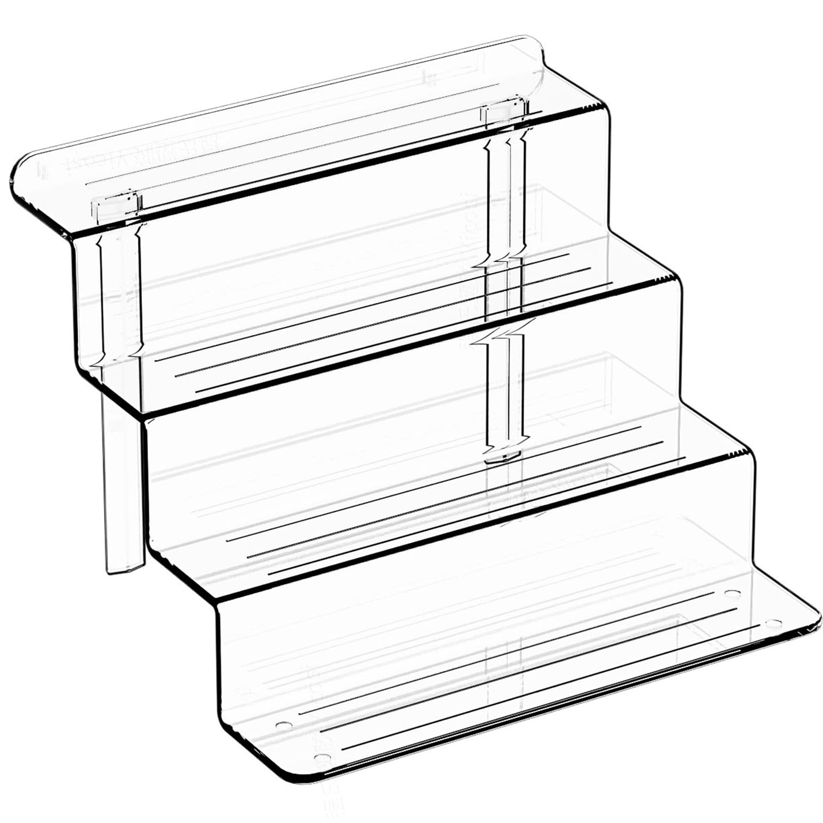 4 Tier Clear Acrylic Display Stand - 4MM Thick Durable 2