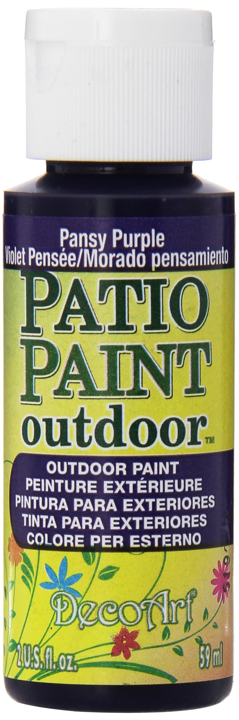 DecoArt Patio Paint 2-Ounce Pansy Purple Acrylic Paint - Outdoor & Indoor Use for Furniture, Pots, and DIY Crafts