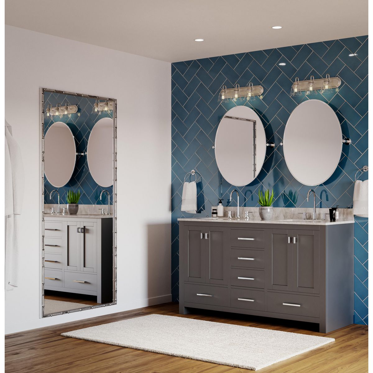 3-Light Bathroom Vanity Light with Clear Glass Shades - Modern Fixture for Bathroom, Powder Room, and Dressing Area Lighting