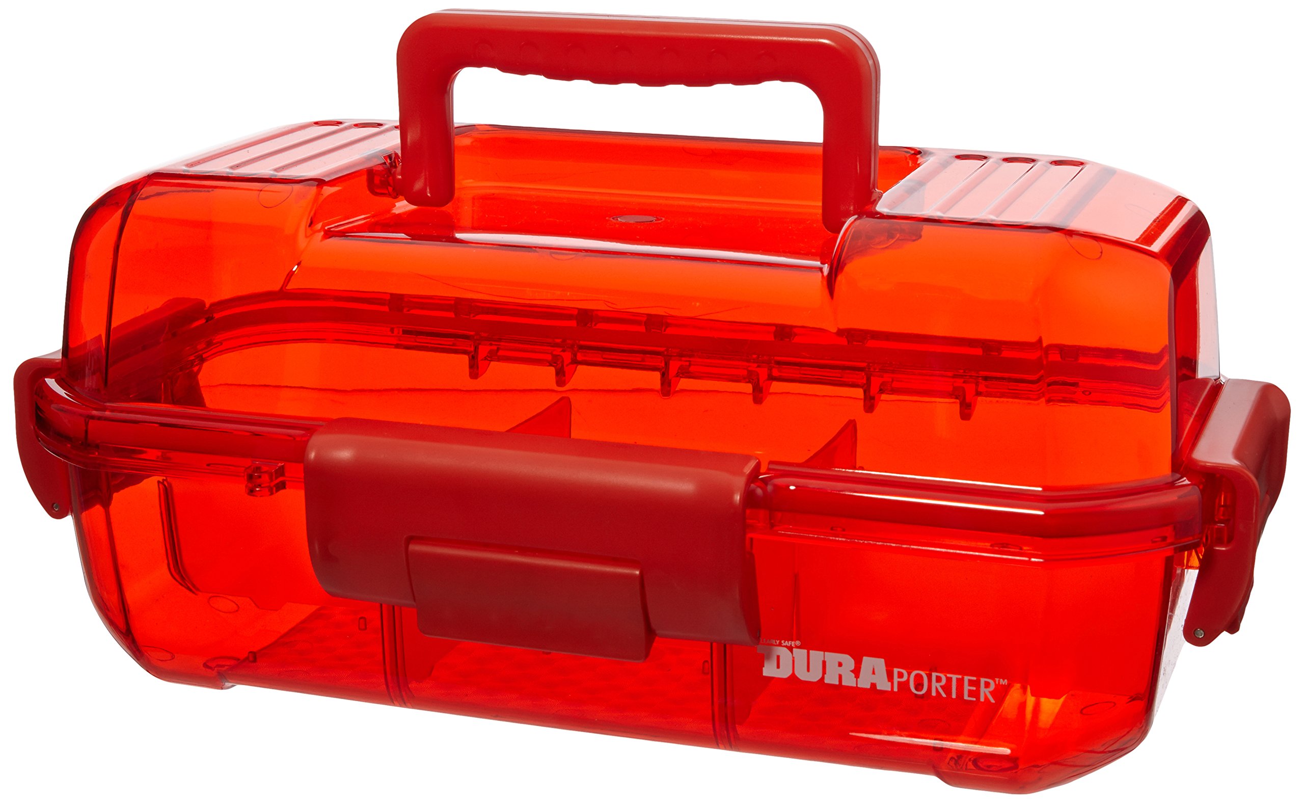 DuraPorter Heavy-Duty Transport Box - Red (1-Pack) | Secure Storage & Shipping Container for Moving, Deliveries & Industrial Use