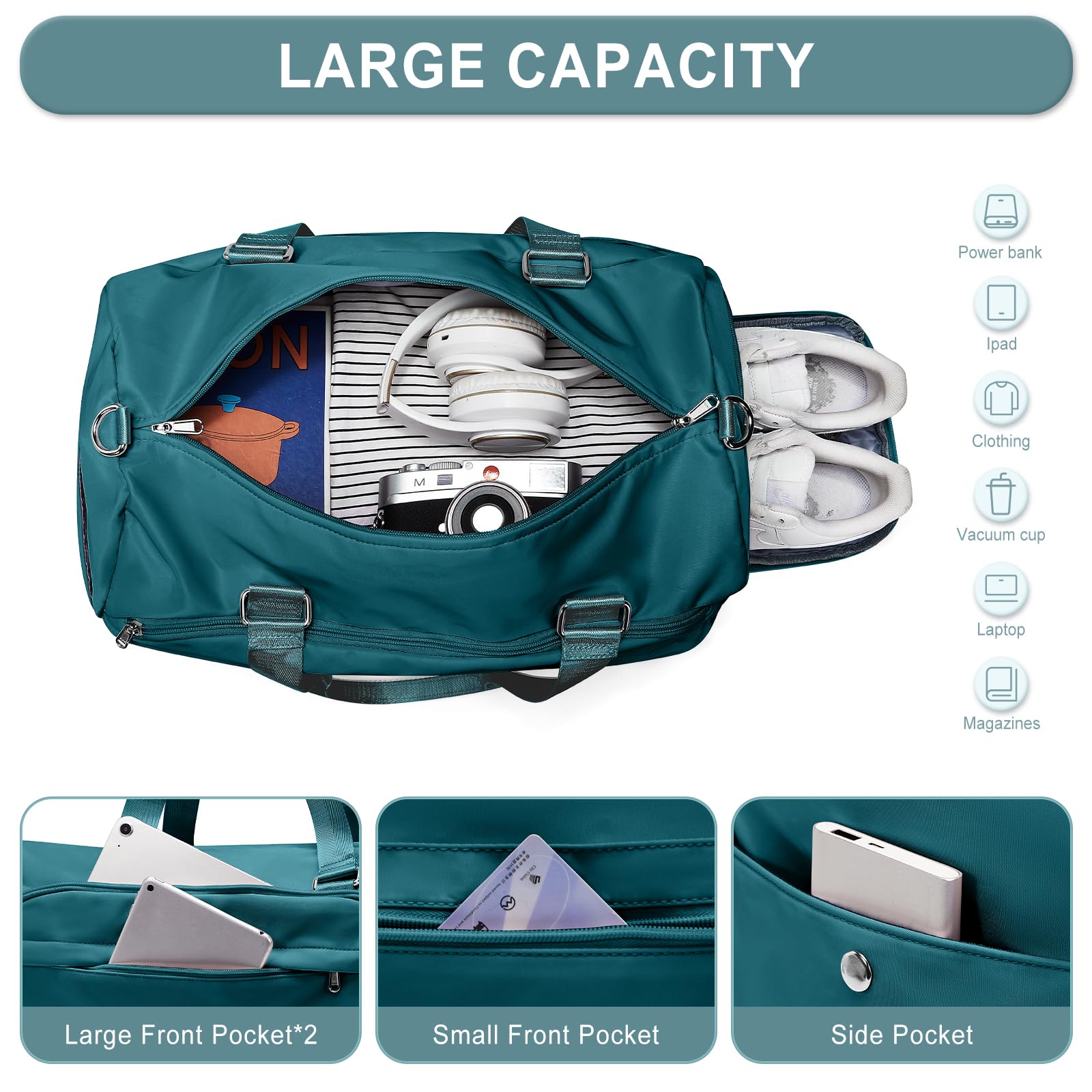 Best Gym Bag for Women & Men - Large Sport Duffle Bag with Ventilated Shoe Compartment, Water-Resistant Travel Shoulder Bag - Perfect for Workout, Travel & Carry-On Luggage