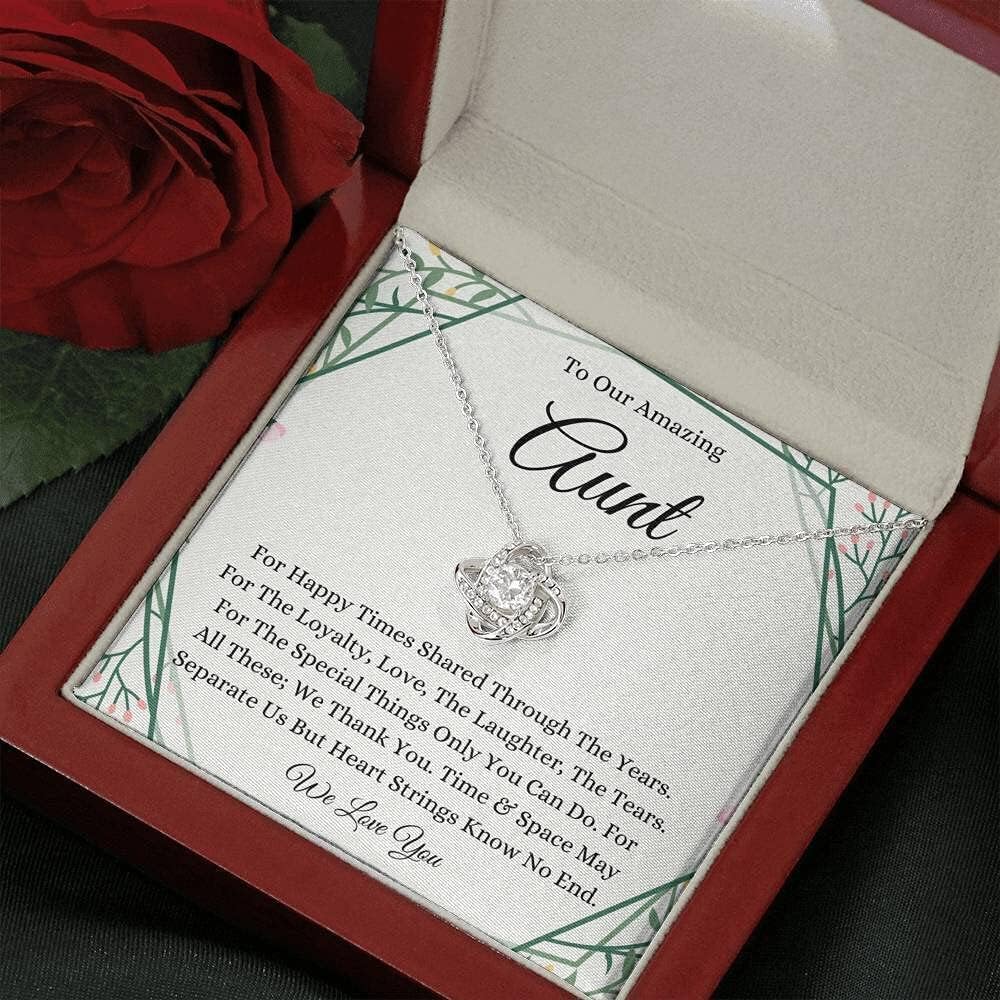 Handmade Love Knot Necklace - Personalized Aunt Gift for Birthday & Christmas