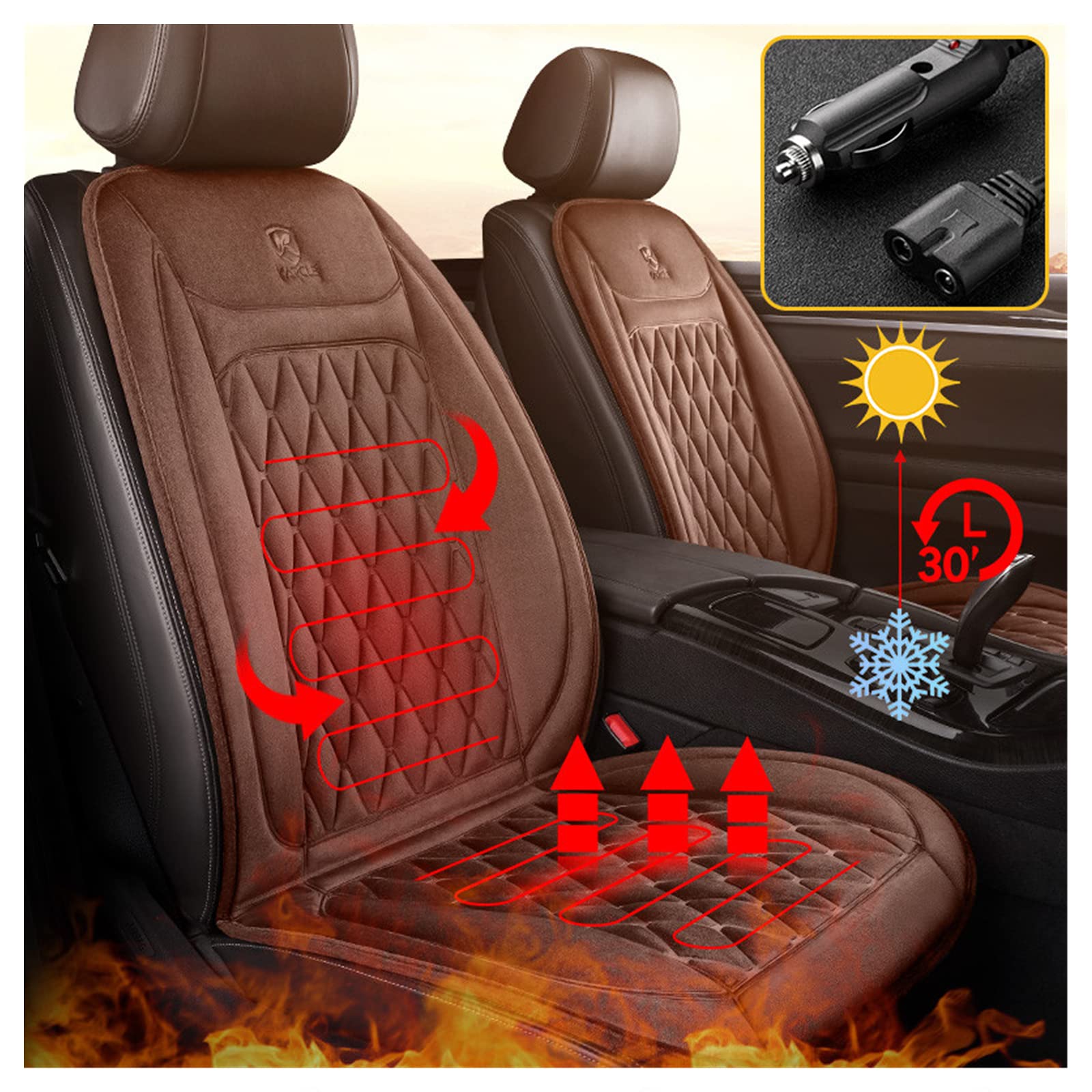 AMEERR Heated Lower Back Massager - Portable Full Body Massage Chair Pad for Car, Truck, Home & Office - Relieves Back Pain & Muscle Tension - Perfect for Driving, Working & Relaxing