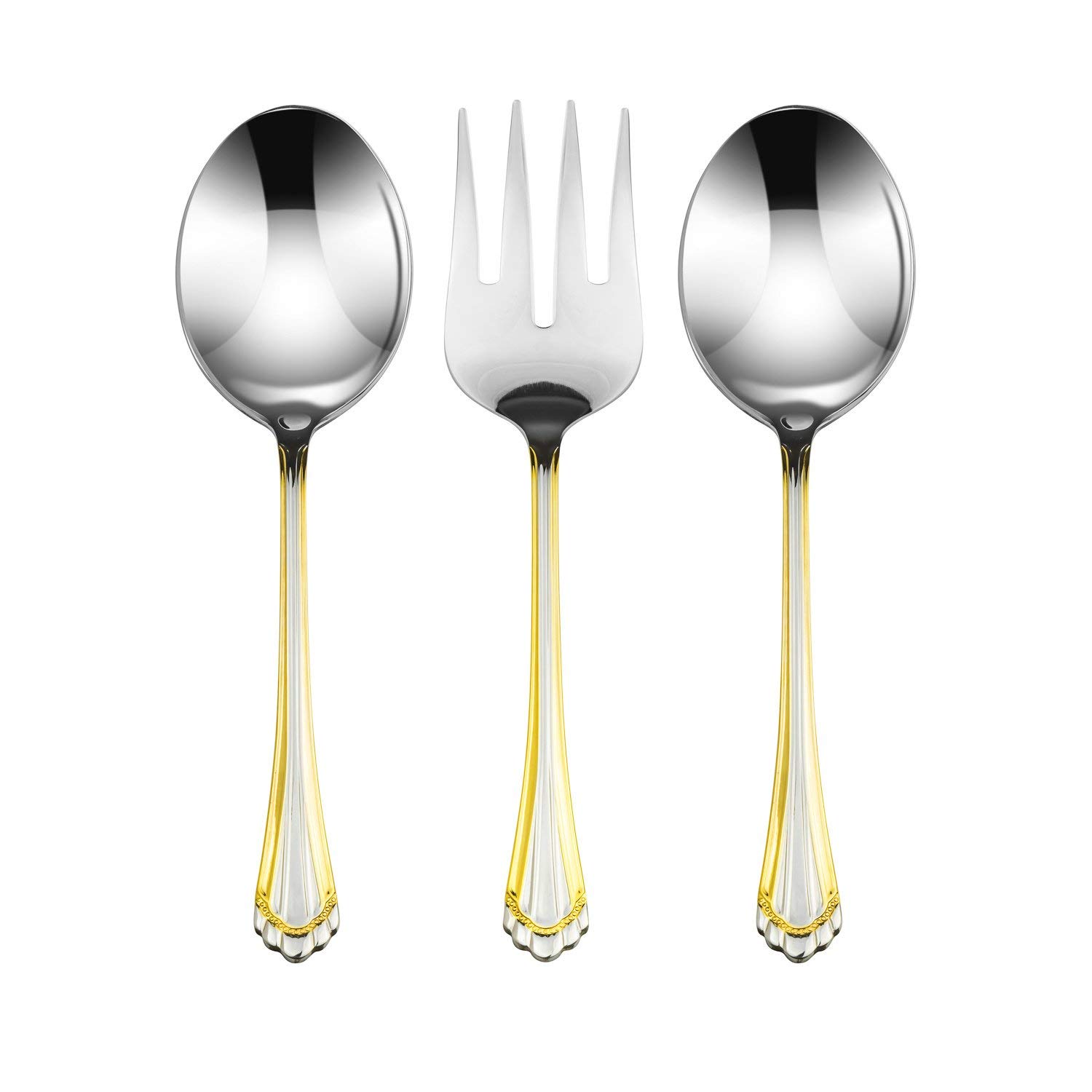 Venezia Collection 75-Piece 24K Gold Flatware Set for 12 - Premium 18/10 Surgical Stainless Steel Cutlery with Wooden Storage Case - Perfect for Formal Dining, Wedding Gifts & Luxury Entertaining