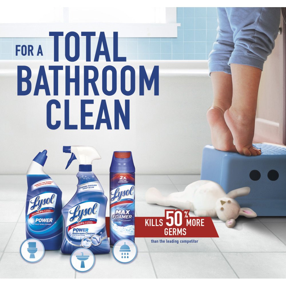 Lysol Clean & Fresh Toilet Bowl Cleaner - Ocean Fresh Scent, 24 Ounce (Pack of 4) | Powerful Bathroom Cleaning Solution for Toilets, Tubs & Showers | Eliminates Odors & Leaves Fresh Citrus Fragrance