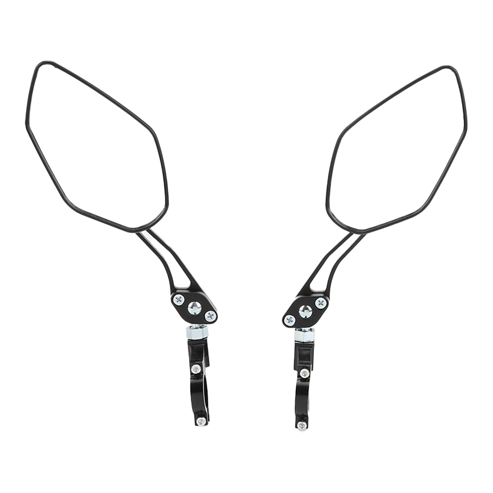 2 Pack Adjustable Black Aluminum Alloy Bike Mirrors - Handlebar Rearview Mirror for Mountain Bikes, Electric Bikes & Motorcycles | Enhanced Safety for Cycling, Commuting & Outdoor Adventures