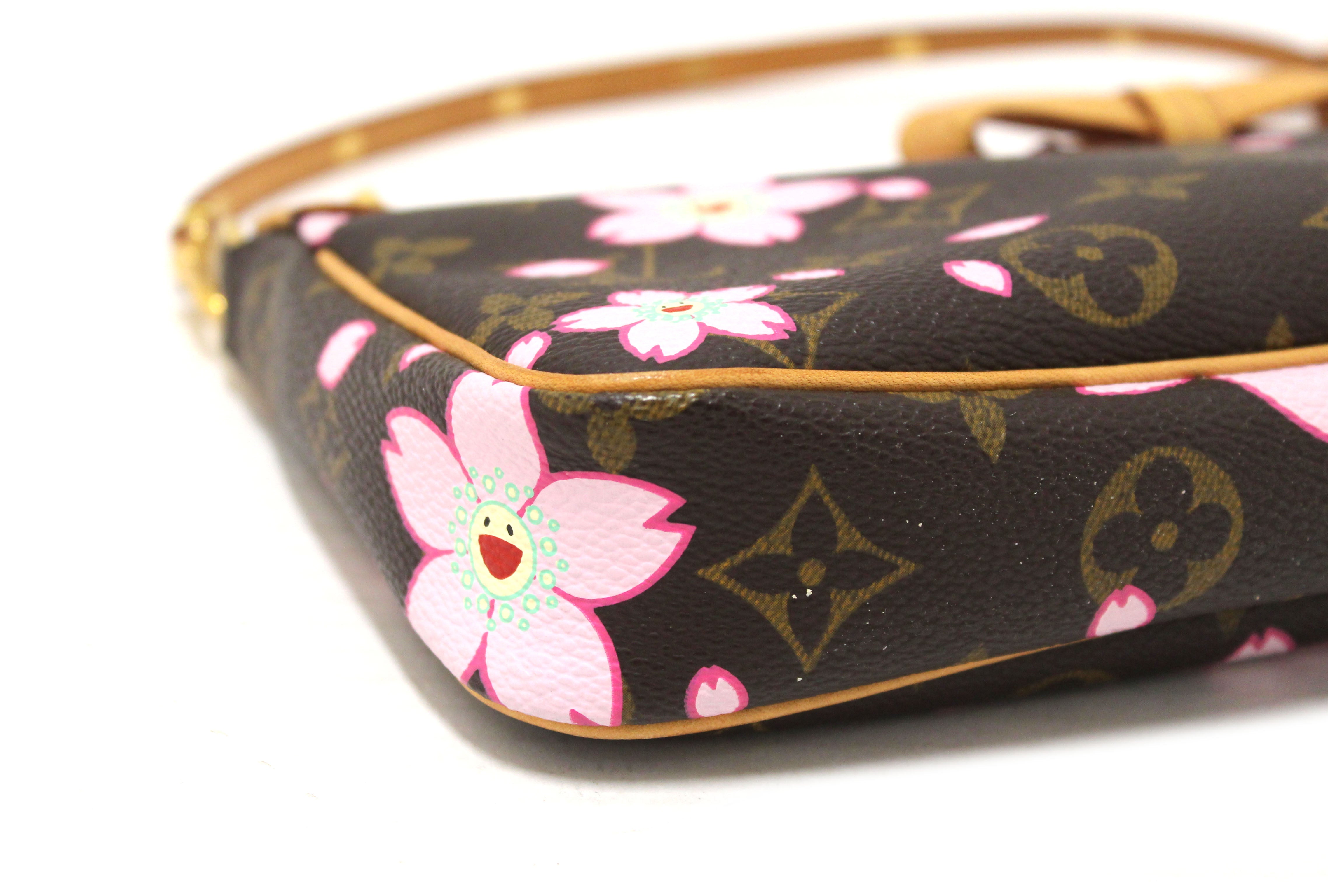 Authentic Louis Vuitton Limited Edition Cherry Blossom Pochette Pouch - Women's Luxury Shoulder Bag for Evening Parties & Special Occasions