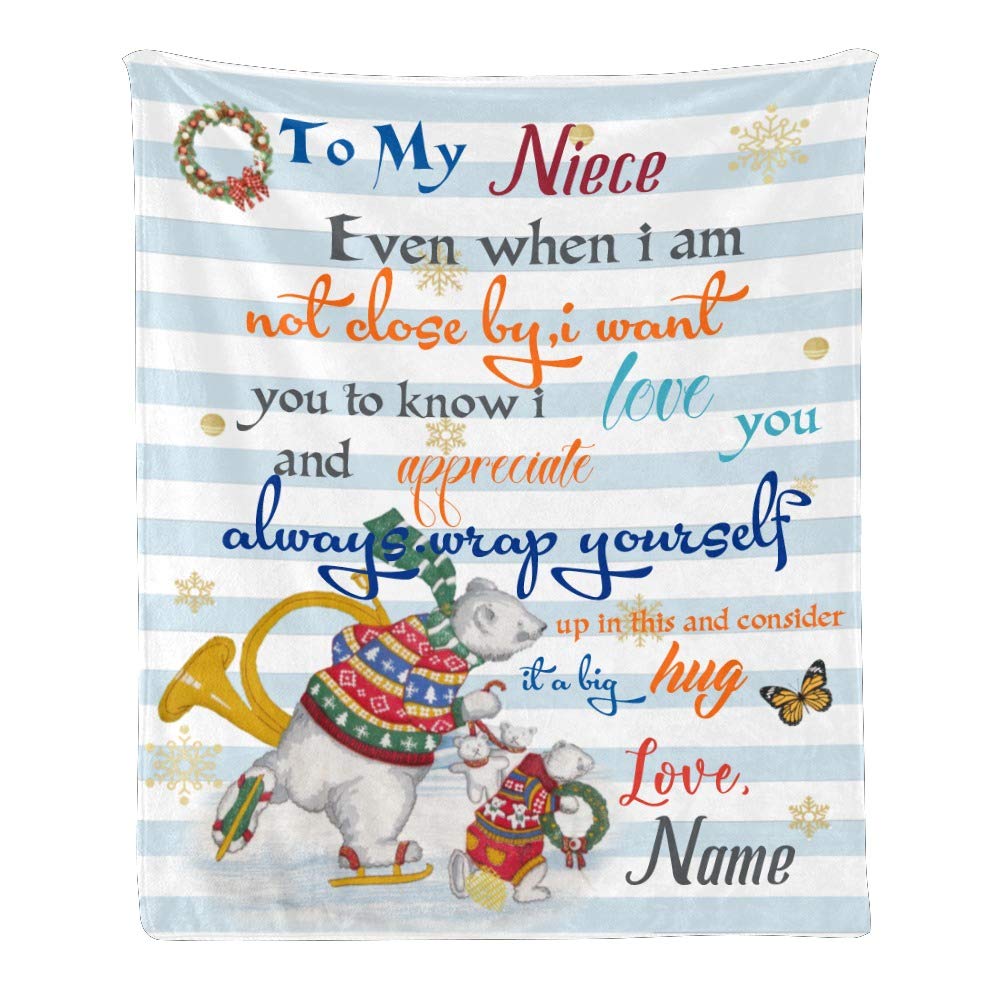 Personalized Fleece Throw Blanket with Custom Name Text - Super Soft 50