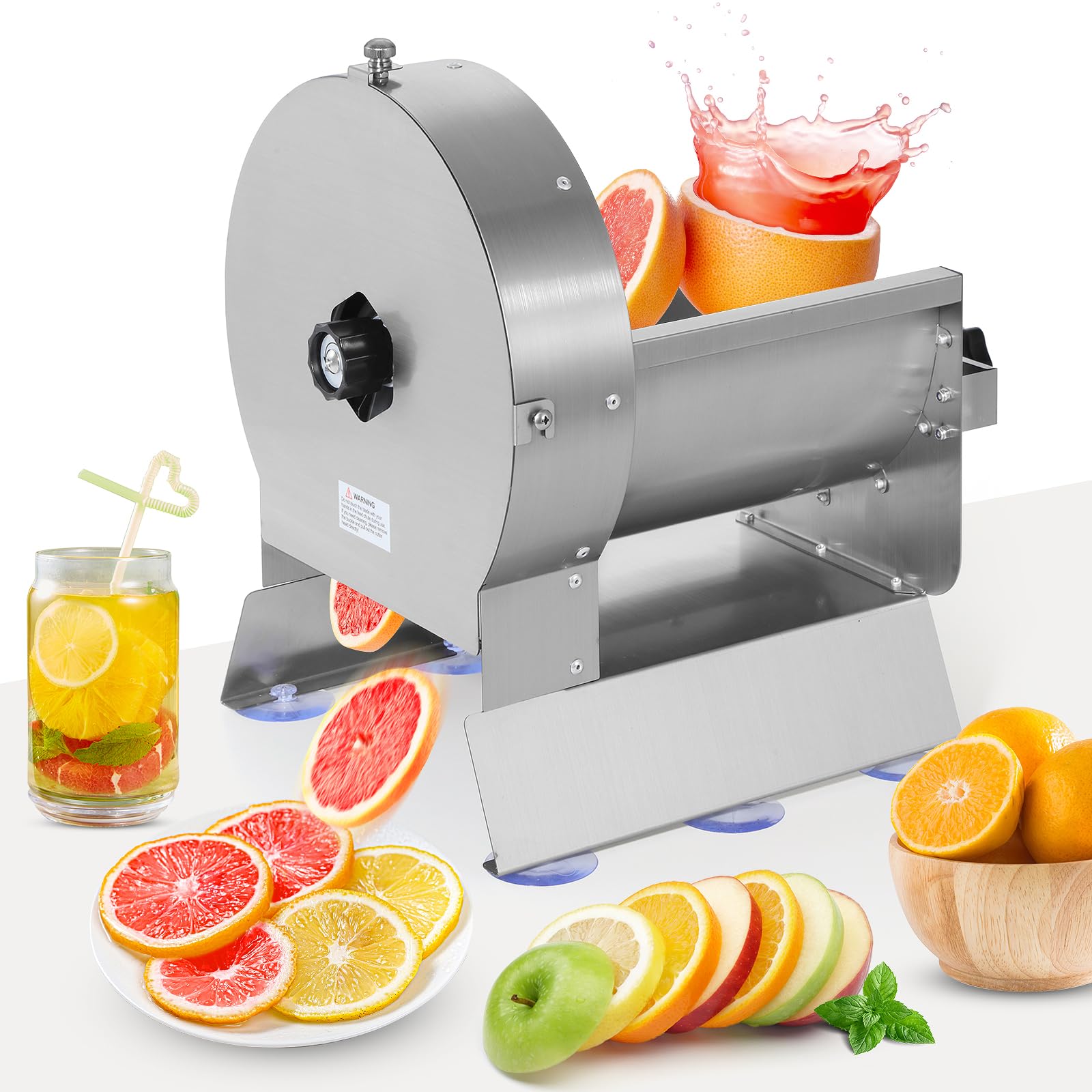 WICHEMI 2-in-1 Electric & Manual Vegetable Slicer - Stainless Steel Commercial Food Processor for Fruits, Cabbage Shredding - Perfect for Restaurants, Catering & Home Kitchen Use