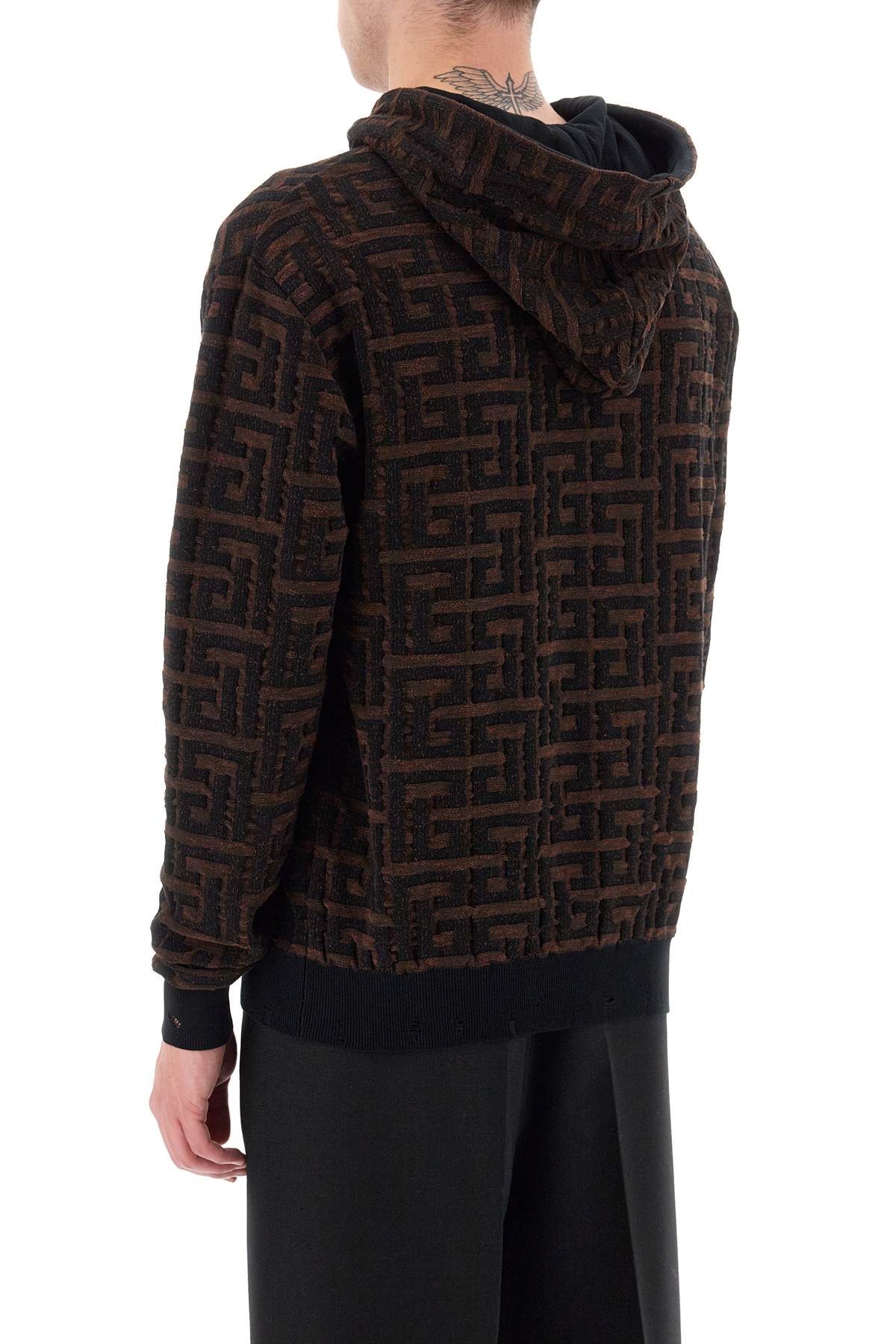Balmain Monogram Knit Hoodie for Men & Women - Luxury Streetwear Pullover for Casual & Fashion Outfits
