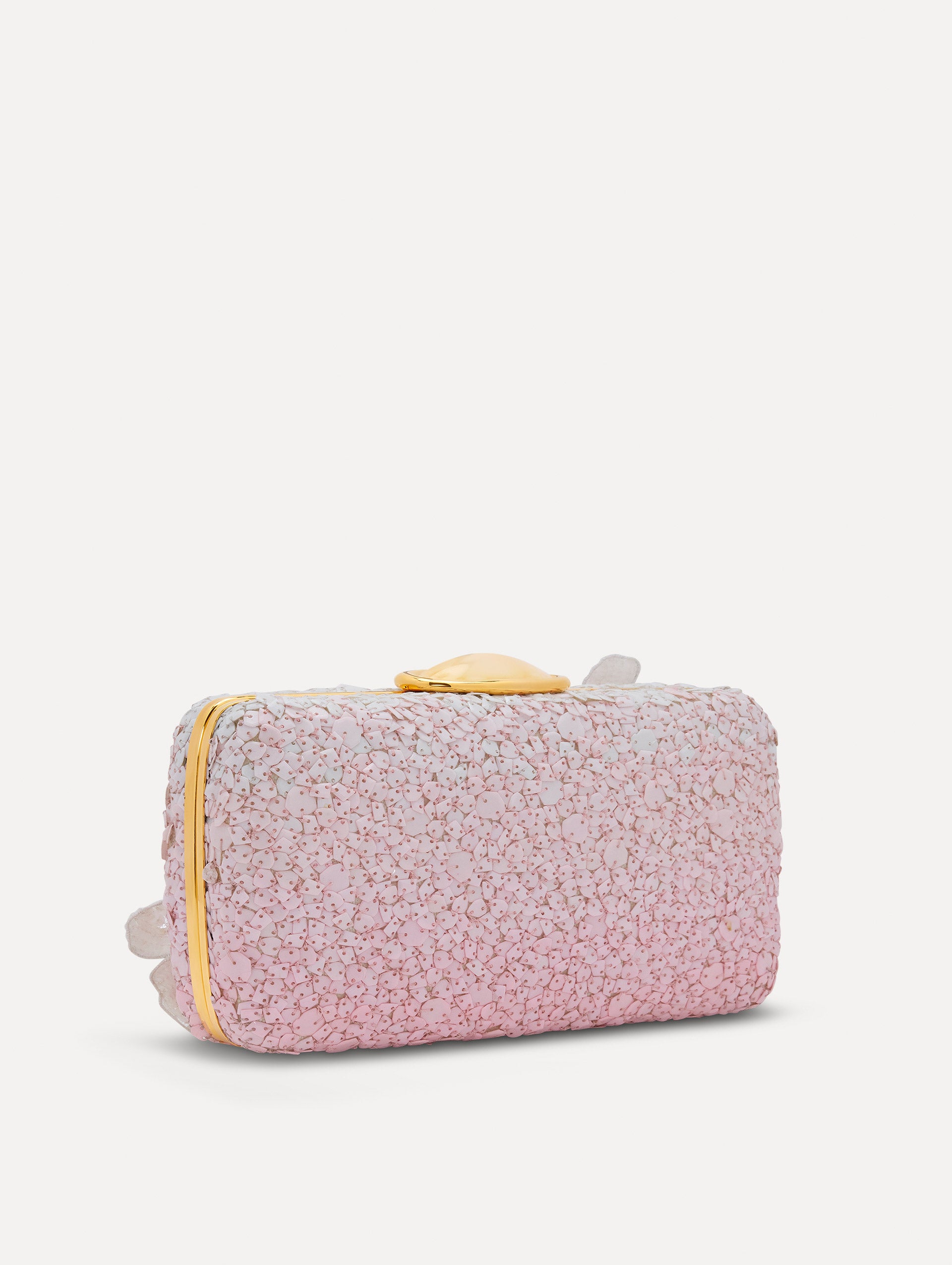 Cherry Blossom Sequin Clutch Bag for Women - Elegant Evening Party Purse with Rhinestone Decorations - Perfect for Weddings, Prom, and Special Occasions