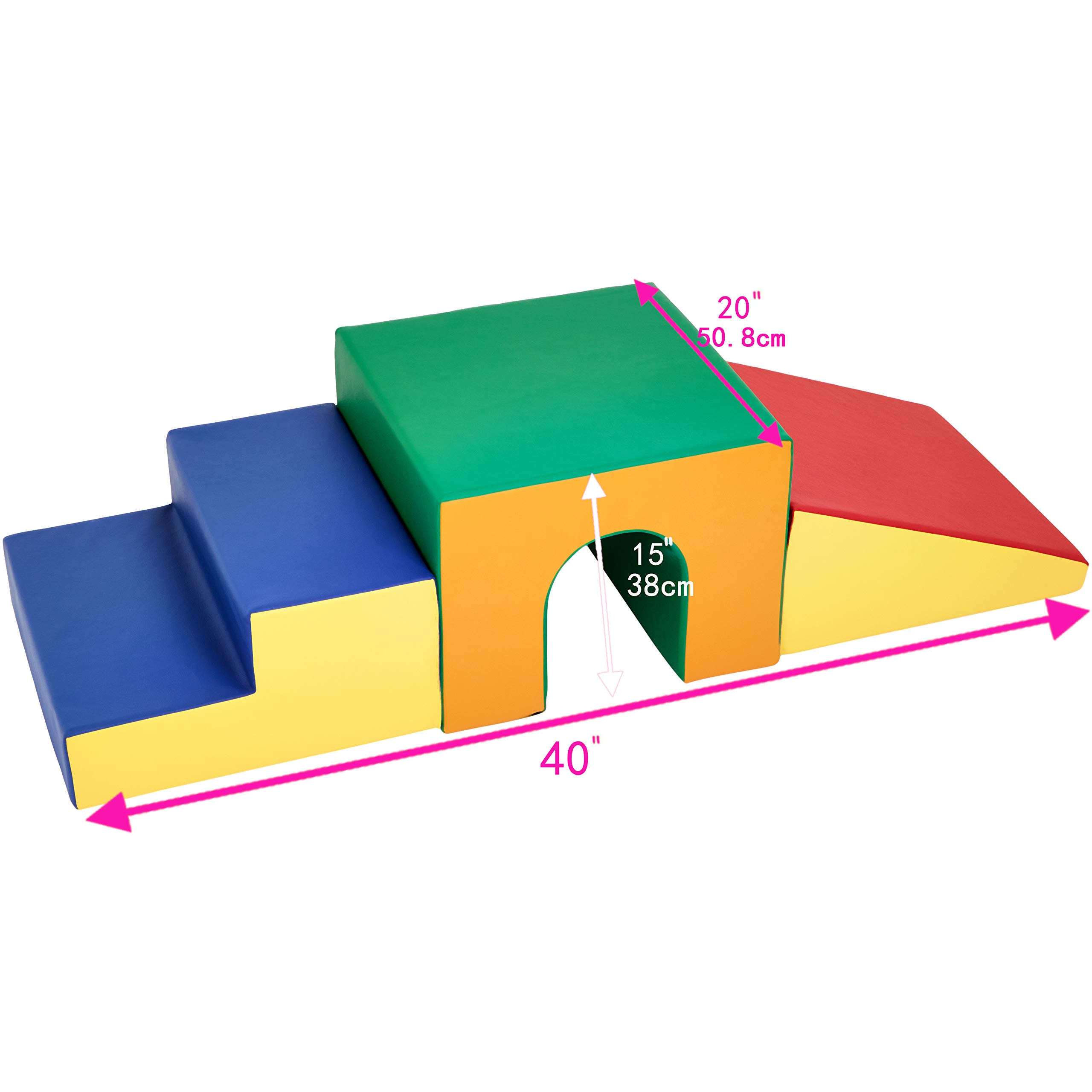 Amazon Basics Kids Soft Play Single Tunnel - Durable & Safe Crawling Tunnel for Toddlers, Indoor & Outdoor Play, Birthday Gifts, Daycare & Playroom Activity Toy