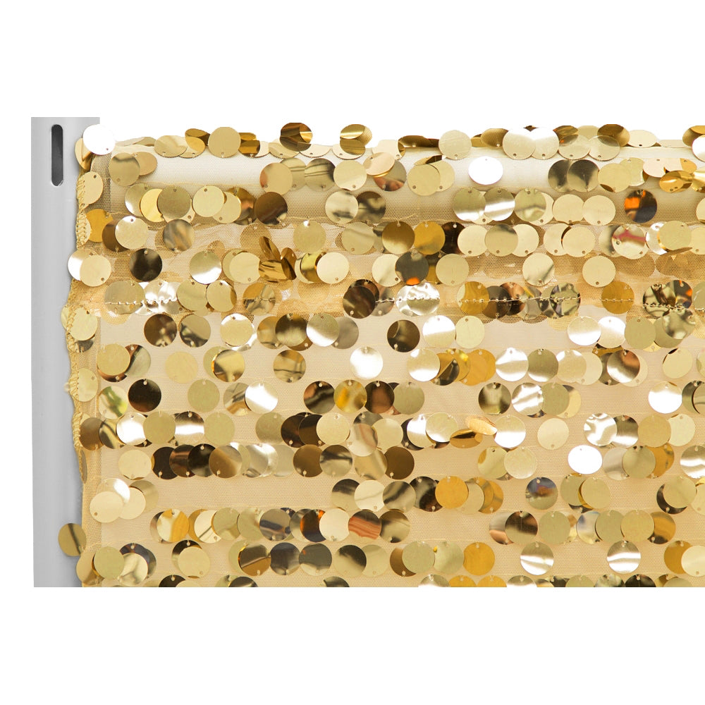 10ft x 52in Gold Sequin Drape Backdrop Panel - Large Payette Sparkling Curtain for Wedding, Party & Photo Booth Decor