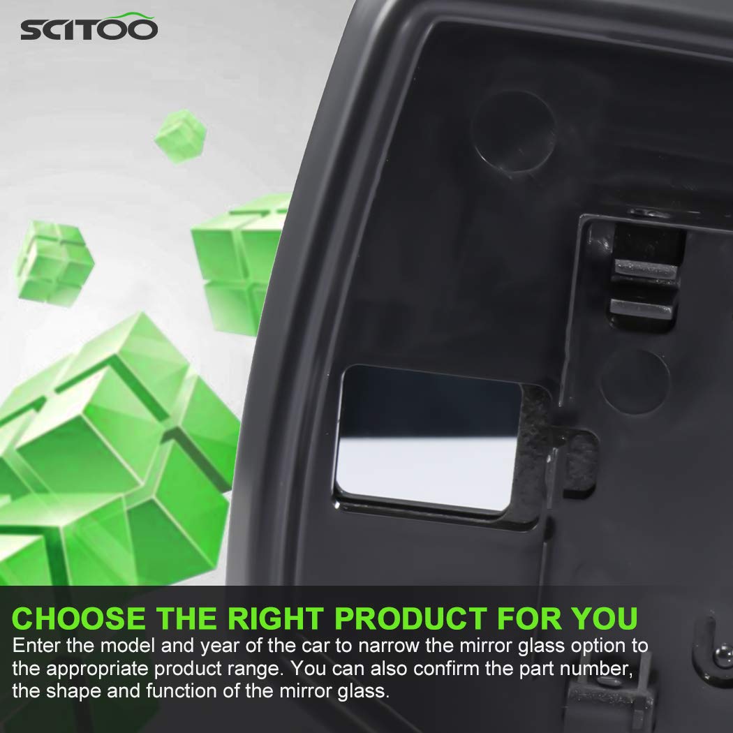 SCITOO Driver Side View Mirror Replacement for Ford Escape 2008-2012 - Chrome Glass Door Mirror - Perfect for Night Driving and Enhanced Safety