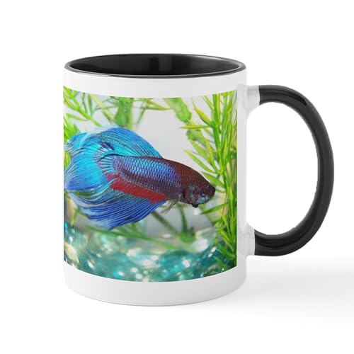 White/Black Inside - Betta Fish Mugs