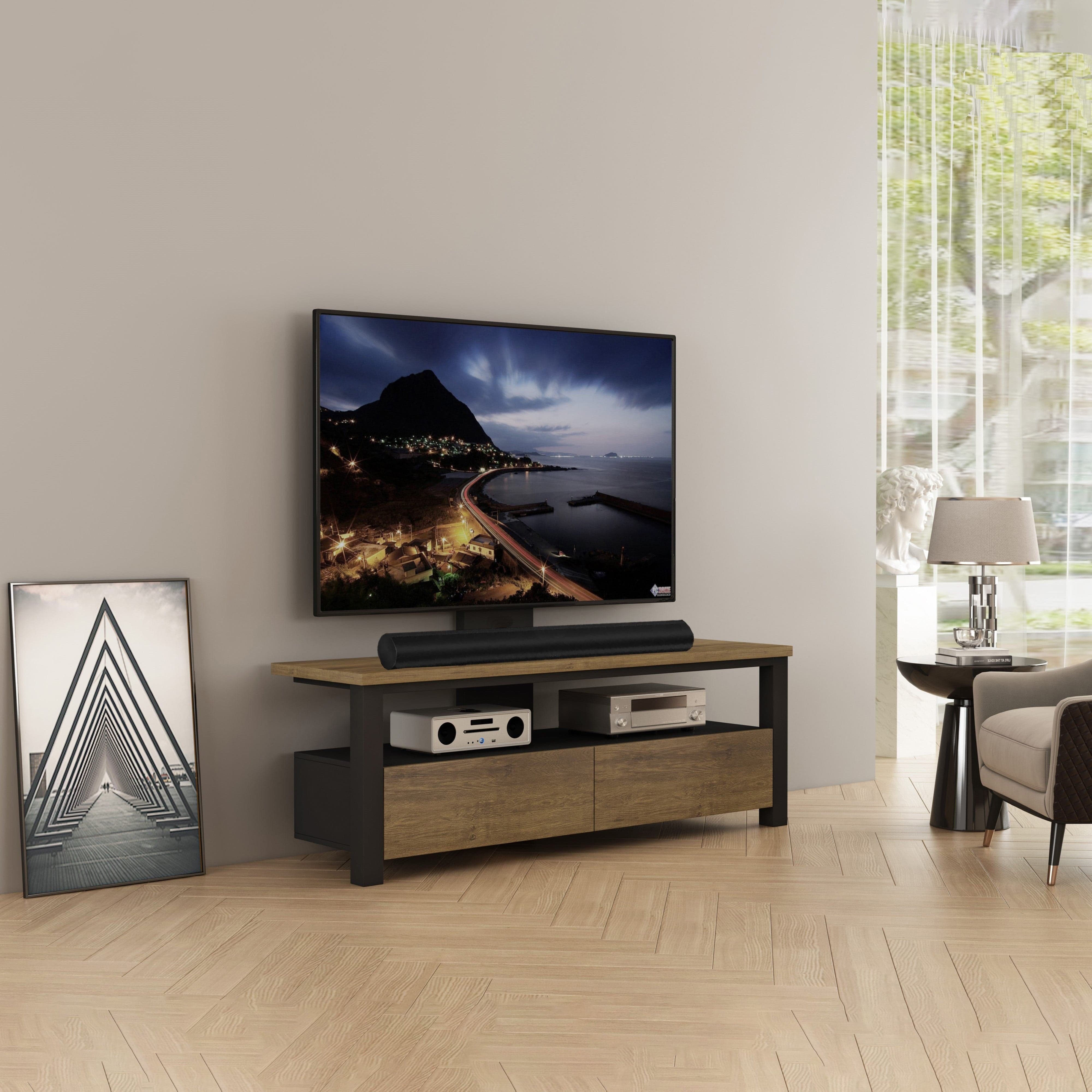 VOODOO Dark Oak Entertainment Unit by Tauris - Stylish TV Stand for Living Room, Home Theater & Media Storage
