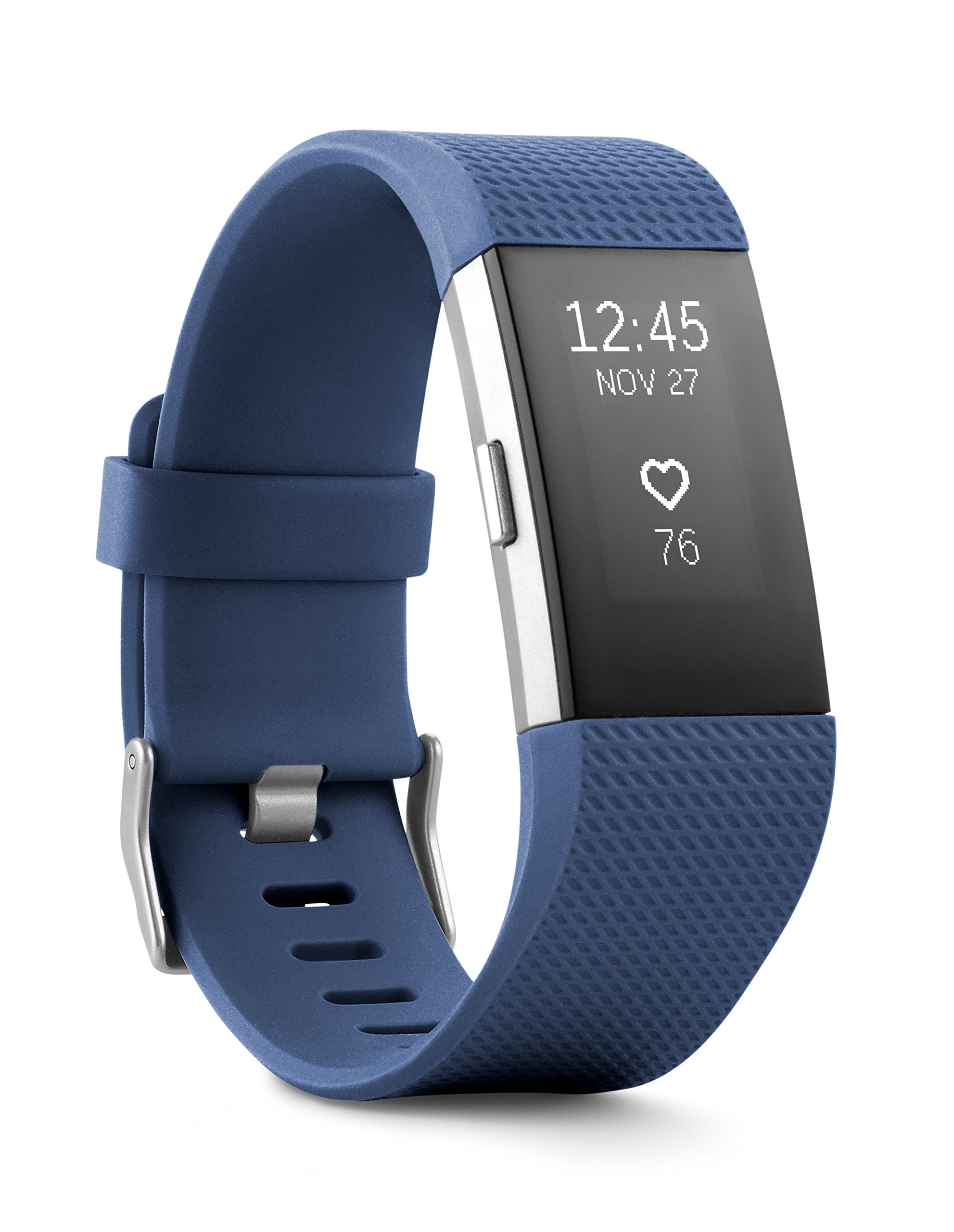 Fitbit Charge 2 Fitness Tracker with Heart Rate Monitor - Large Blue Wristband (US Version) | Perfect for Running, Gym Workouts & Daily Activity Tracking