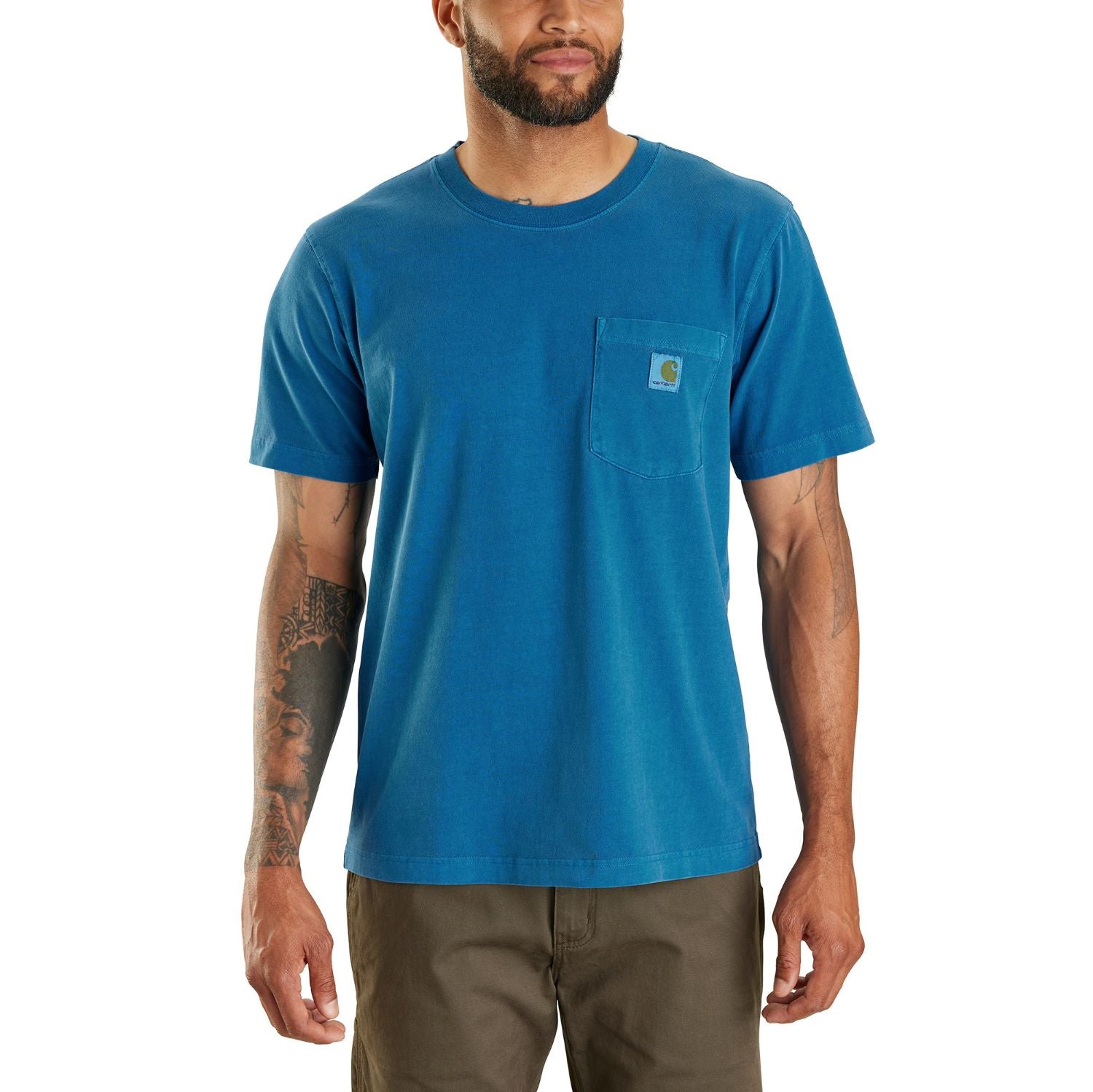 Carhartt Men's Re-Engineered Garment-Dyed Pocket Short Sleeve T-Shirt | Durable Workwear for Construction & Outdoor Activities | Casual Comfort for Everyday Wear
