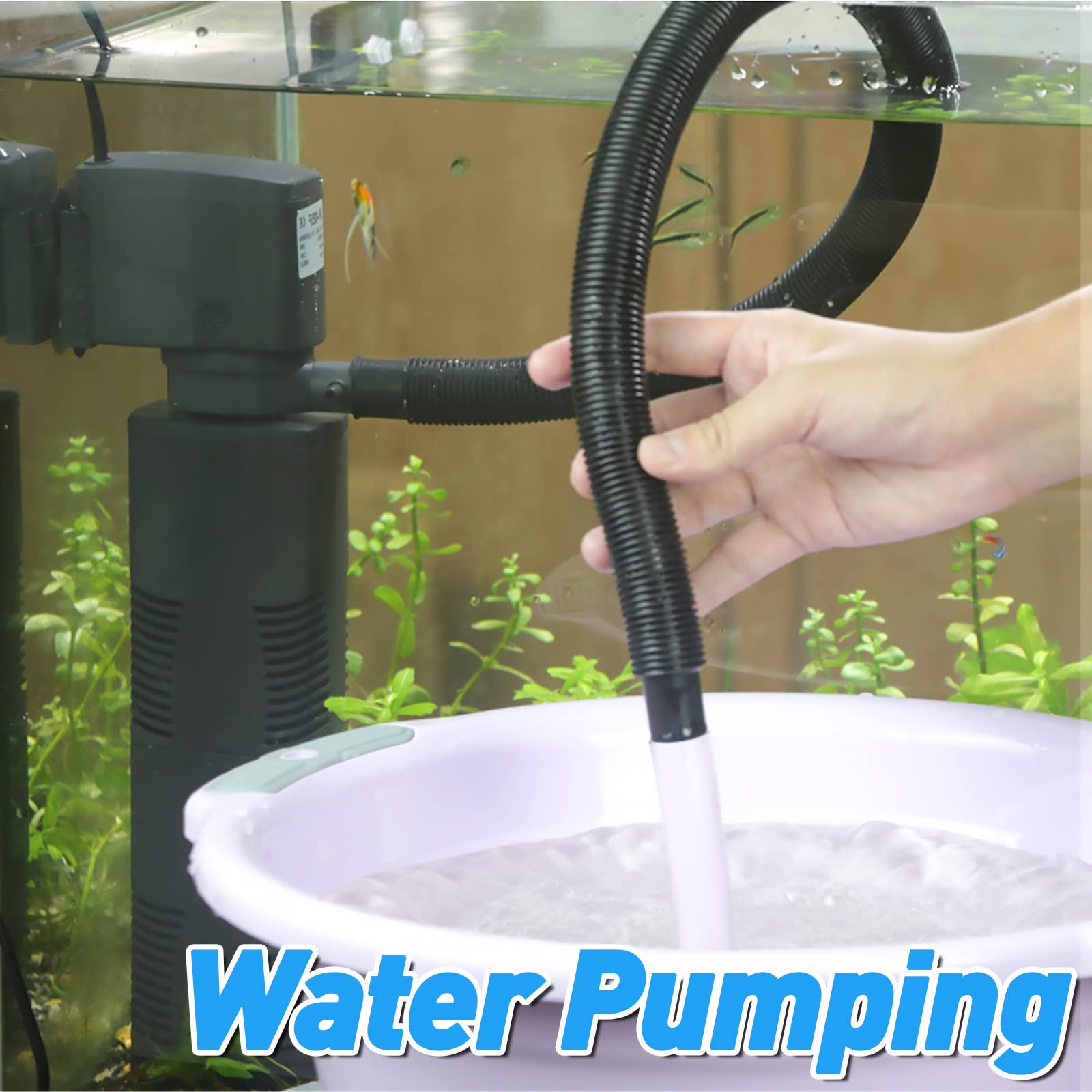 TARARIUM 420GPH Submersible Fish Tank Filter - Powerful Biochemical Filtration for 100-200 Gallon Aquariums & Small Ponds - Crystal Clear Water Pump with Air Supply - Perfect for Freshwater/Saltwater Tanks, Koi Ponds & Aquatic Plant Setups