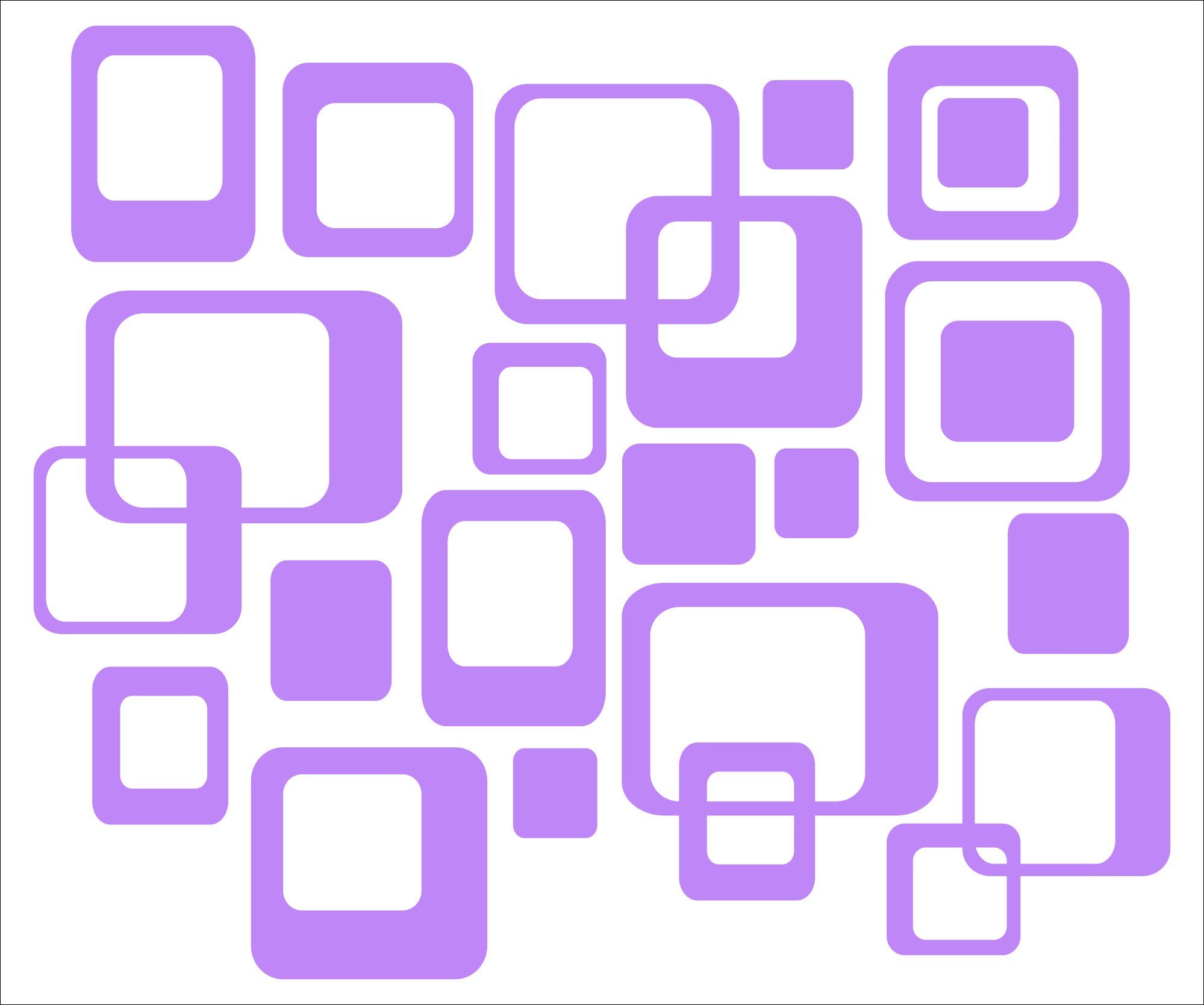 Funky Wall Vinyl Stickers 20pc - Lilac for Room Decor