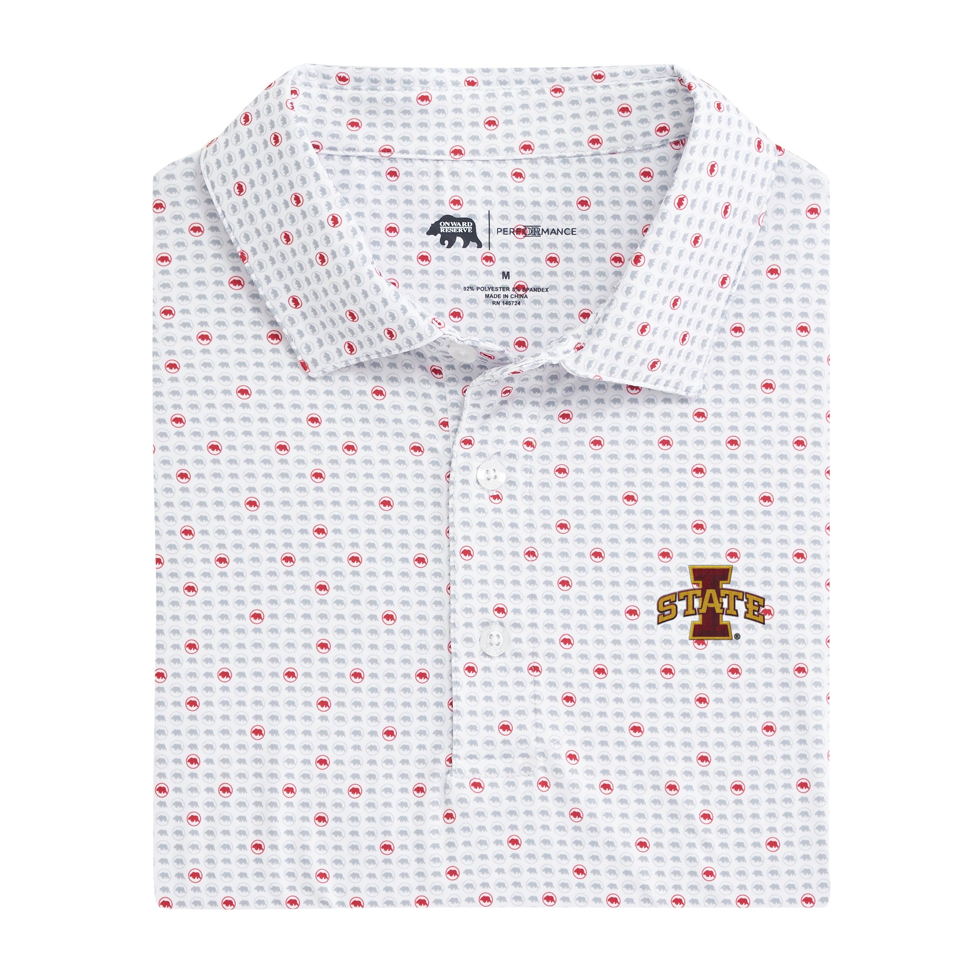 Iowa State Cyclones Logo Embroidered Performance Polo Shirt - Moisture Wicking, Breathable for Golf, Tennis & Casual Wear