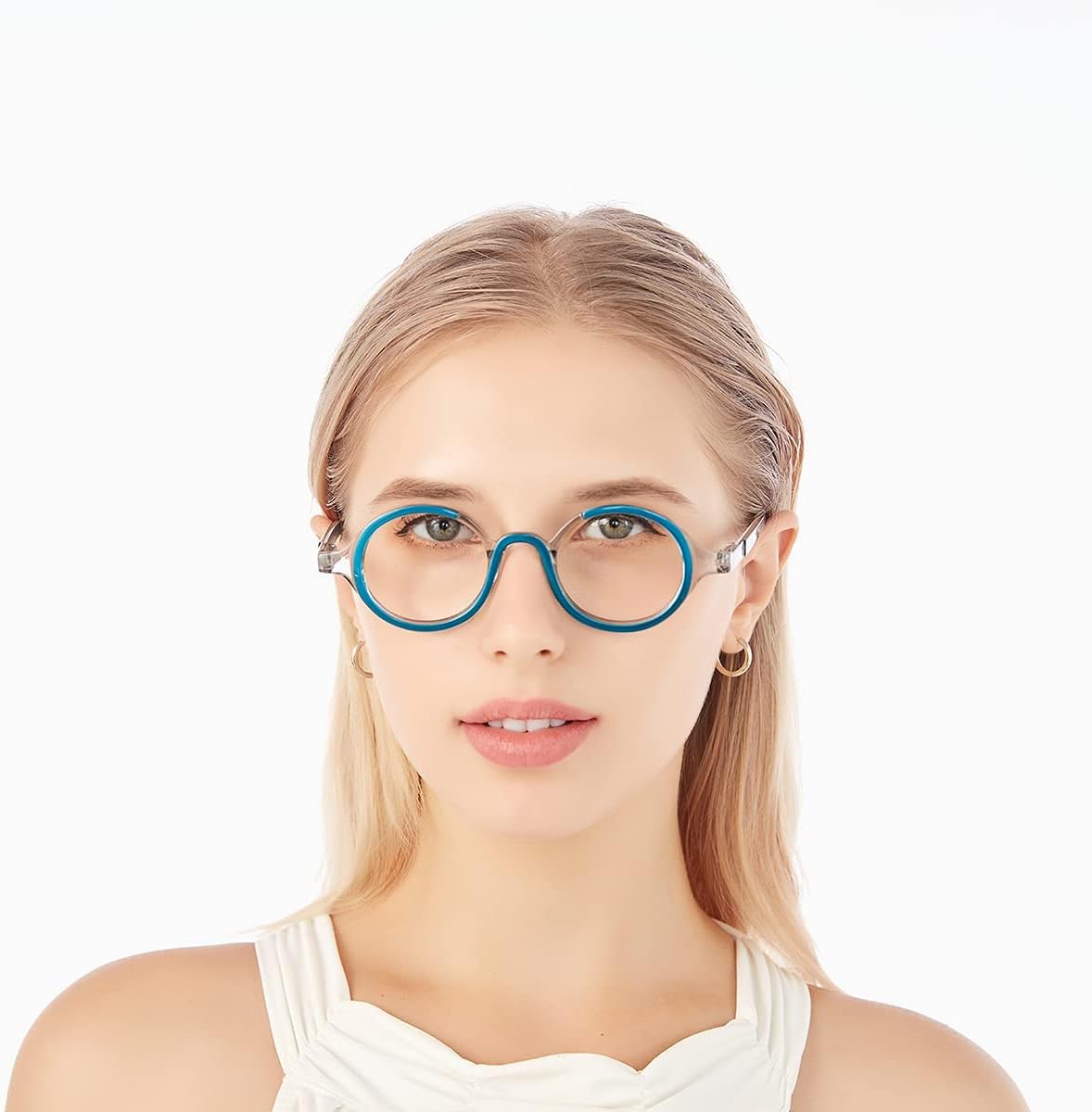 Retro Round Blue Light Blocking Reading Glasses for Women & Men - 2 Pack Computer Glasses with Spring Hinge (1.25 Strength) - Perfect for Office Work, Screen Time & Book Reading