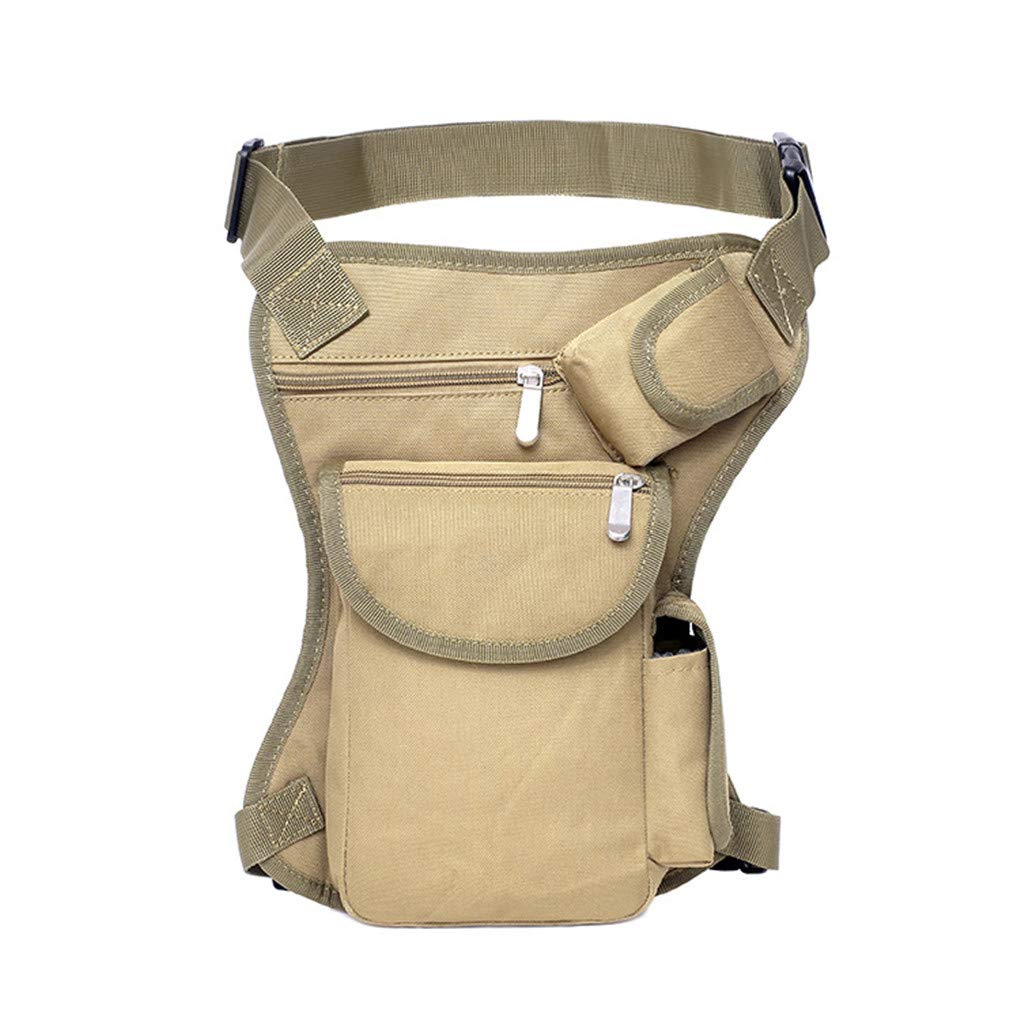 Shanghai Story Canvas Waist Bag - Durable Fanny Pack for Motorcycle Riding, Hiking & Outdoor Activities - Adjustable Drop Leg Bag in Khaki - Perfect for Sports, Travel & Daily Use
