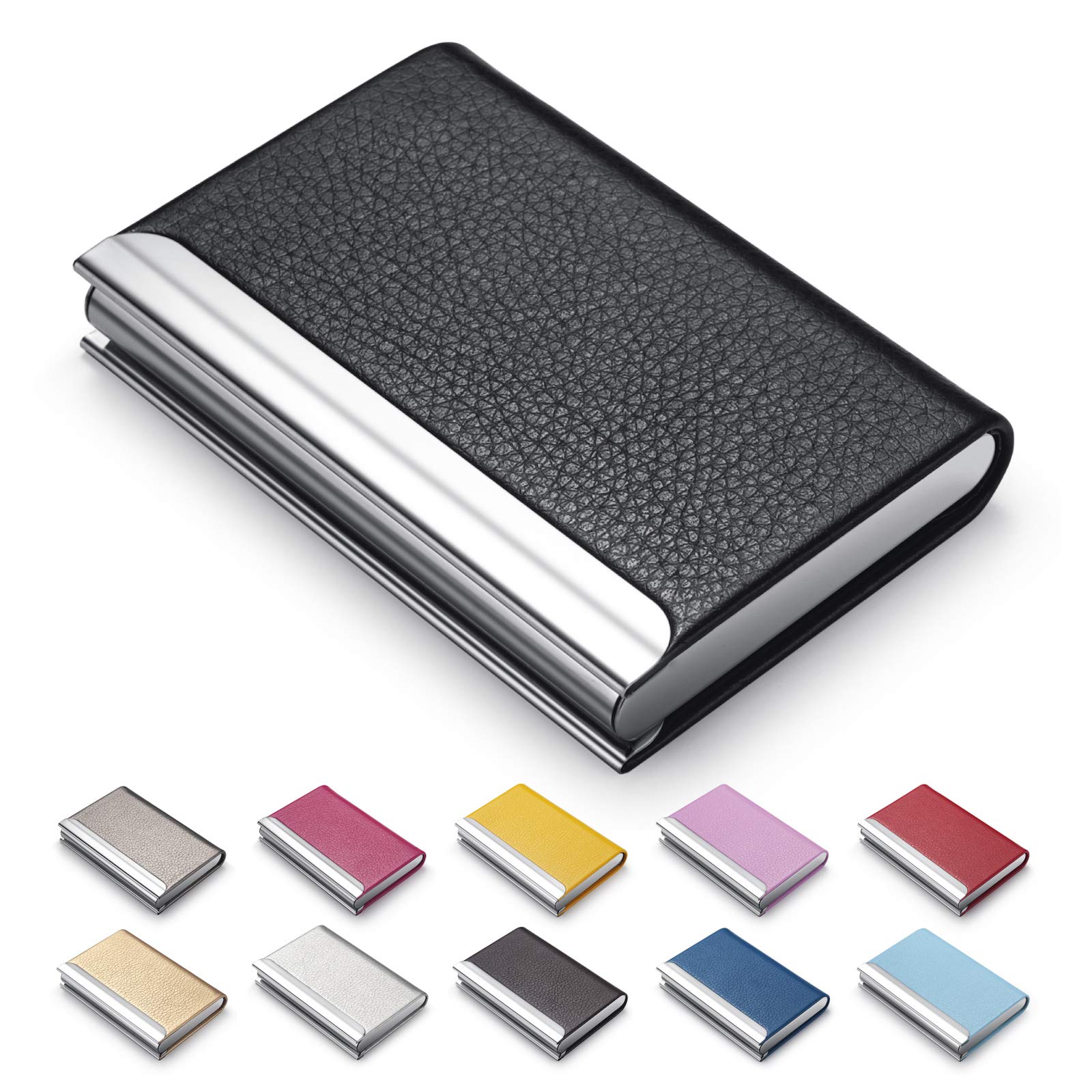 Premium MAZYPO Business Card Holder - Luxury PU Leather Credit Card & ID Case - Slim Metal Wallet Protector for Women & Men - Perfect for Networking Events, Office Use & Daily Organization
