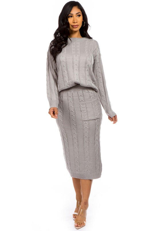 2-Piece Sweater Dress Set for Women - Cozy Knit Outfit for Fall & Winter - Perfect for Casual Wear, Office, and Date Nights
