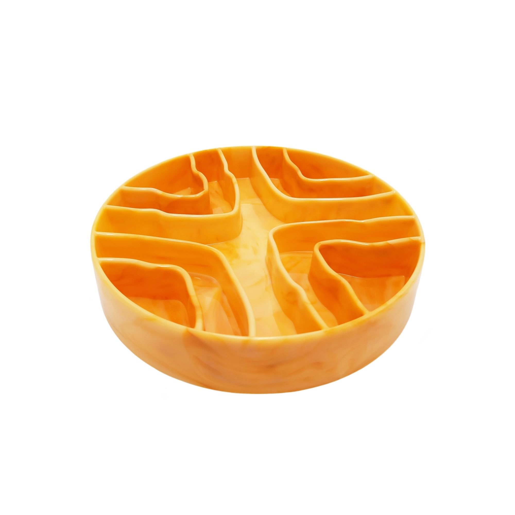 8 Inch Slow Feeder Dog Bowl - Anti Gulping Healthy Eating Pet Bowl for Small & Medium Dogs & Cats - Light Gold - Perfect for Fast Eaters & Portion Control at Mealtime