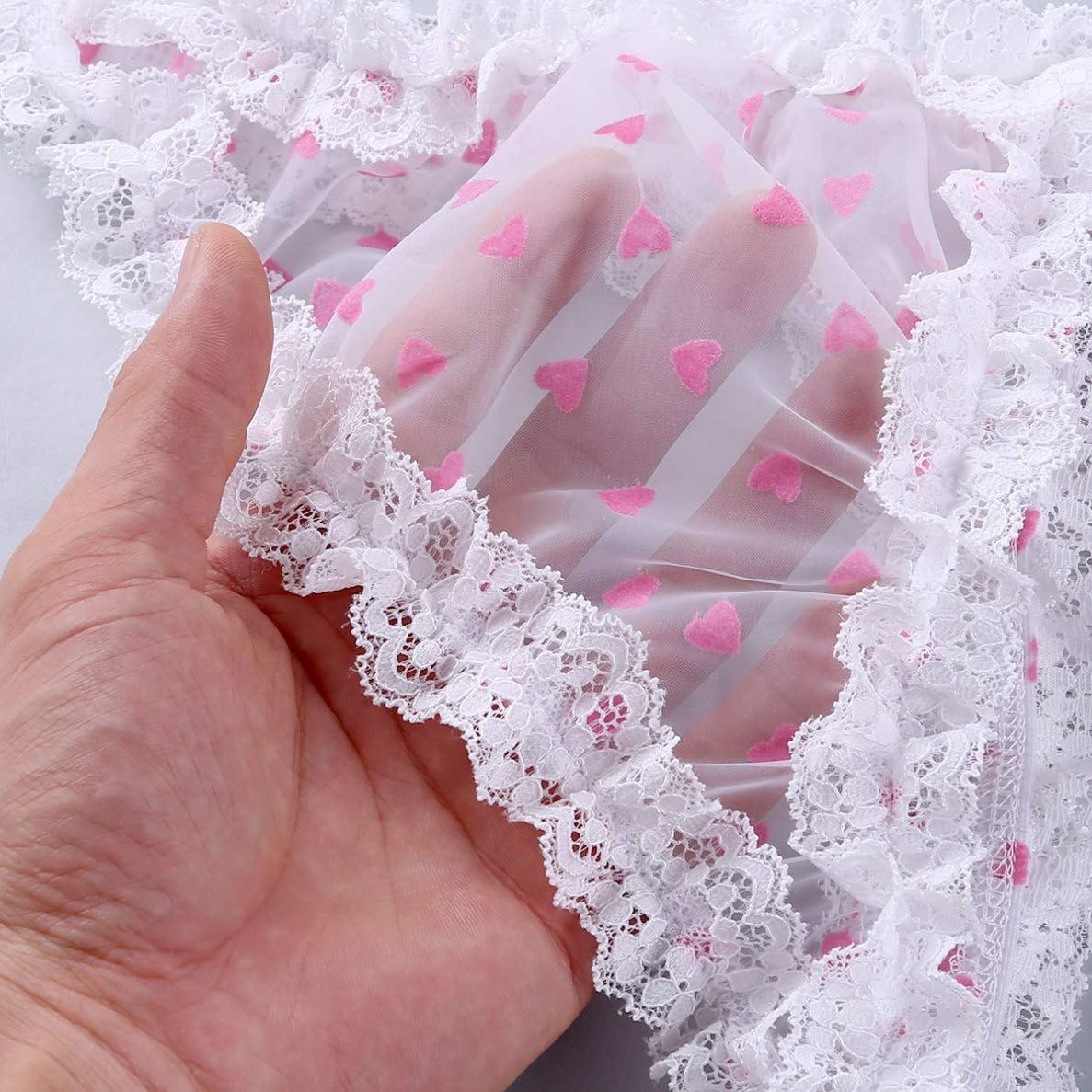 Men's Sheer Lace Panties with Heart Print - Crossdress Lingerie, Ruffled Bikini Briefs for Sissy & Gay Underwear - Perfect for Role Play, Cosplay and Special Occasions