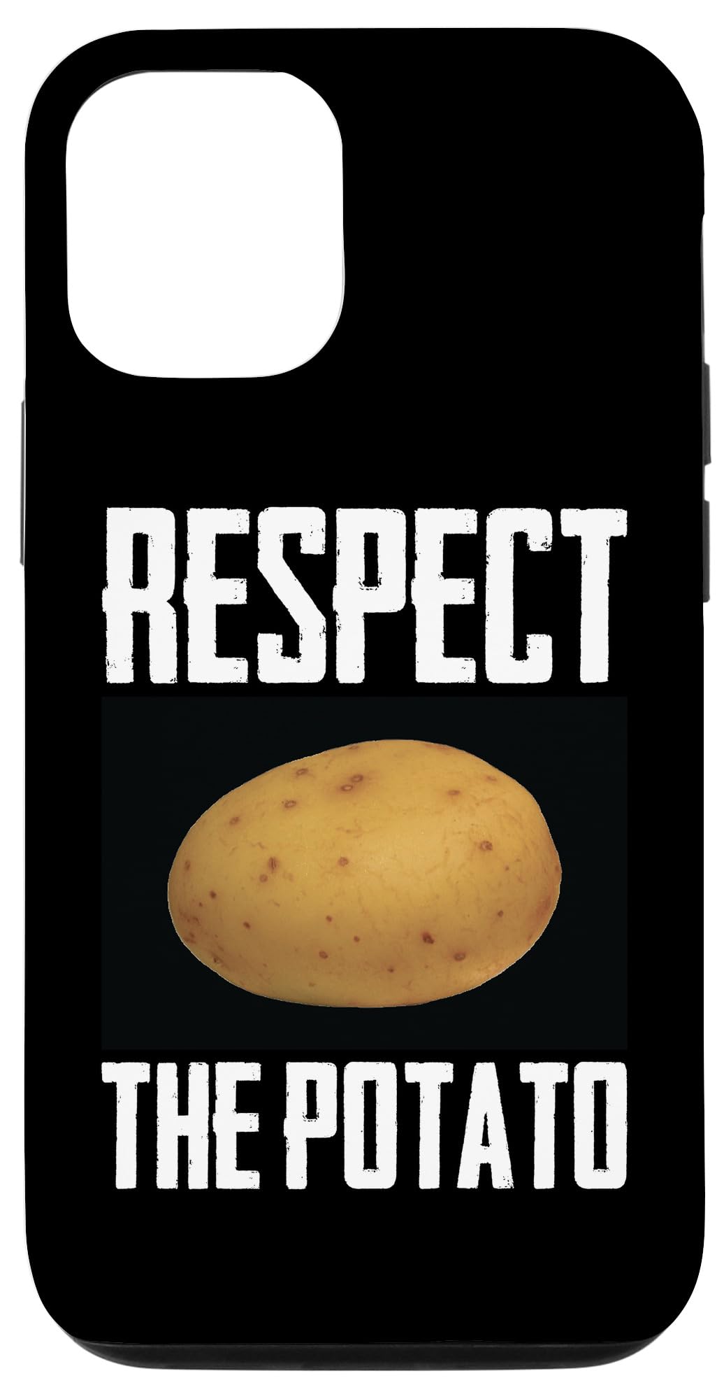 iPhone 14 Case - Funny 'Respect The Potato' Design - Humorous Root Vegetable Gift for Potato Lovers - Perfect for Farmers, Gardeners & Food Jokes