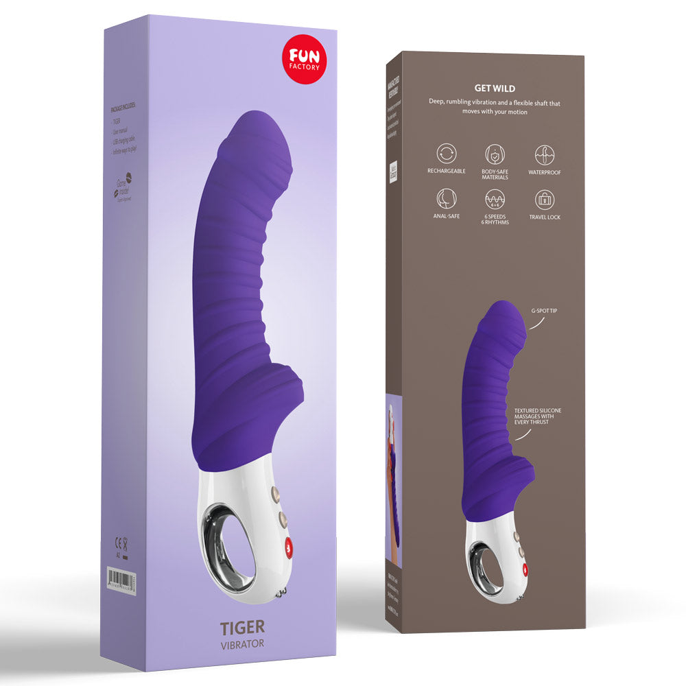 Fun Factory Tiger Vibrator - Powerful G-Spot Vibrator for Women, Rechargeable & Waterproof - Perfect for Solo Play & Couples' Intimacy