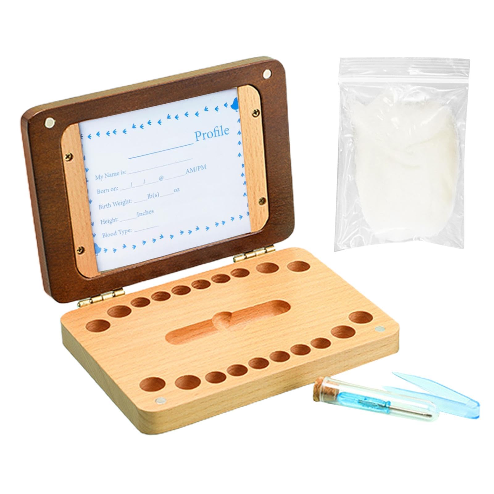 Wooden Baby Tooth Keepsake Box for Boys & Girls - First Tooth Organizer & Memory Storage - Perfect for Toddler Teeth Collection & Milestone Preservation - Nursery Decor & Childhood Memorabilia Display
