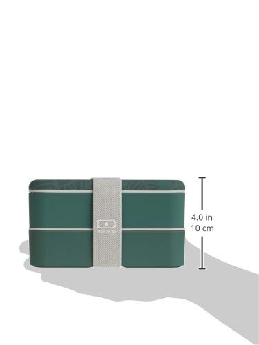 Monbento MB Original Jungle Bento Box - 2-Tier Leakproof Lunch Container for Adults, Work & Meal Prep - BPA Free Food Grade Safe - Green Nature Pattern - Perfect for Office, School, Picnics & Healthy Eating