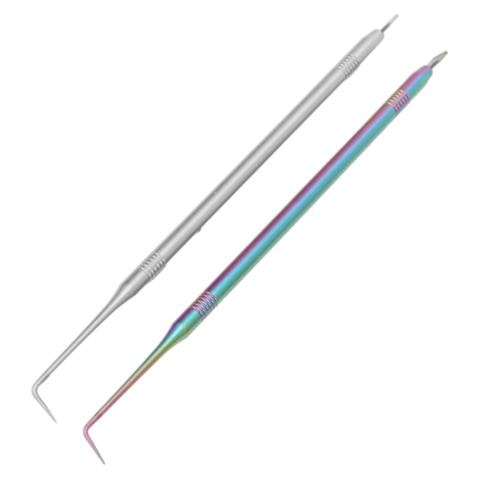 Professional Eyelash Perm Lift Tools - Curved & Pointed Double Ended Lash Lift Kit for Salon, Scratch-Free Design (Colorful Silver) | Perfect for Lash Extensions, Volume Lashes & DIY Home Use