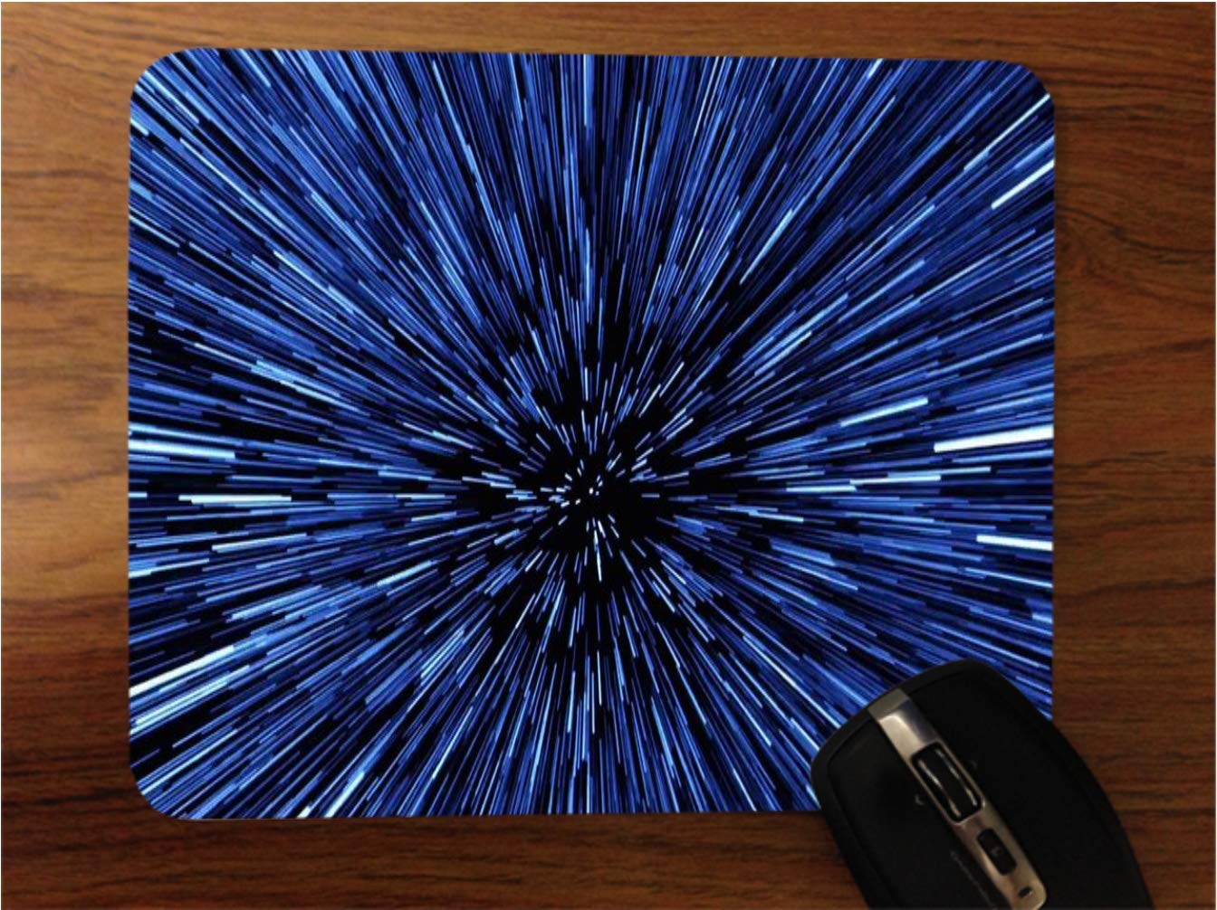 Hyperspace Light Speed Space Themed Non-Slip Silicone Mouse Pad for Office & Gaming - Ergonomic Desk Accessory for Computers & Laptops