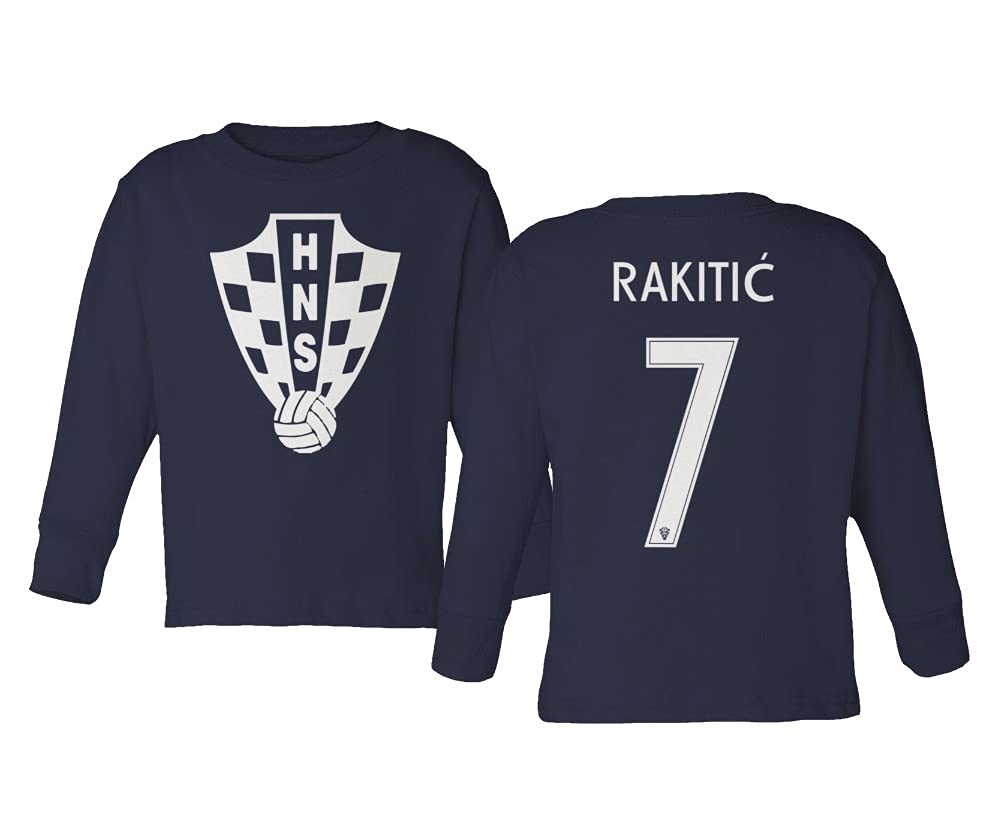2020 Croatia #7 RAKITIC Soccer Jersey - Long Sleeve Toddler T-Shirt for Boys | Official Style Football Uniform for Kids | Perfect for Match Day, Birthday Gifts & Fan Apparel