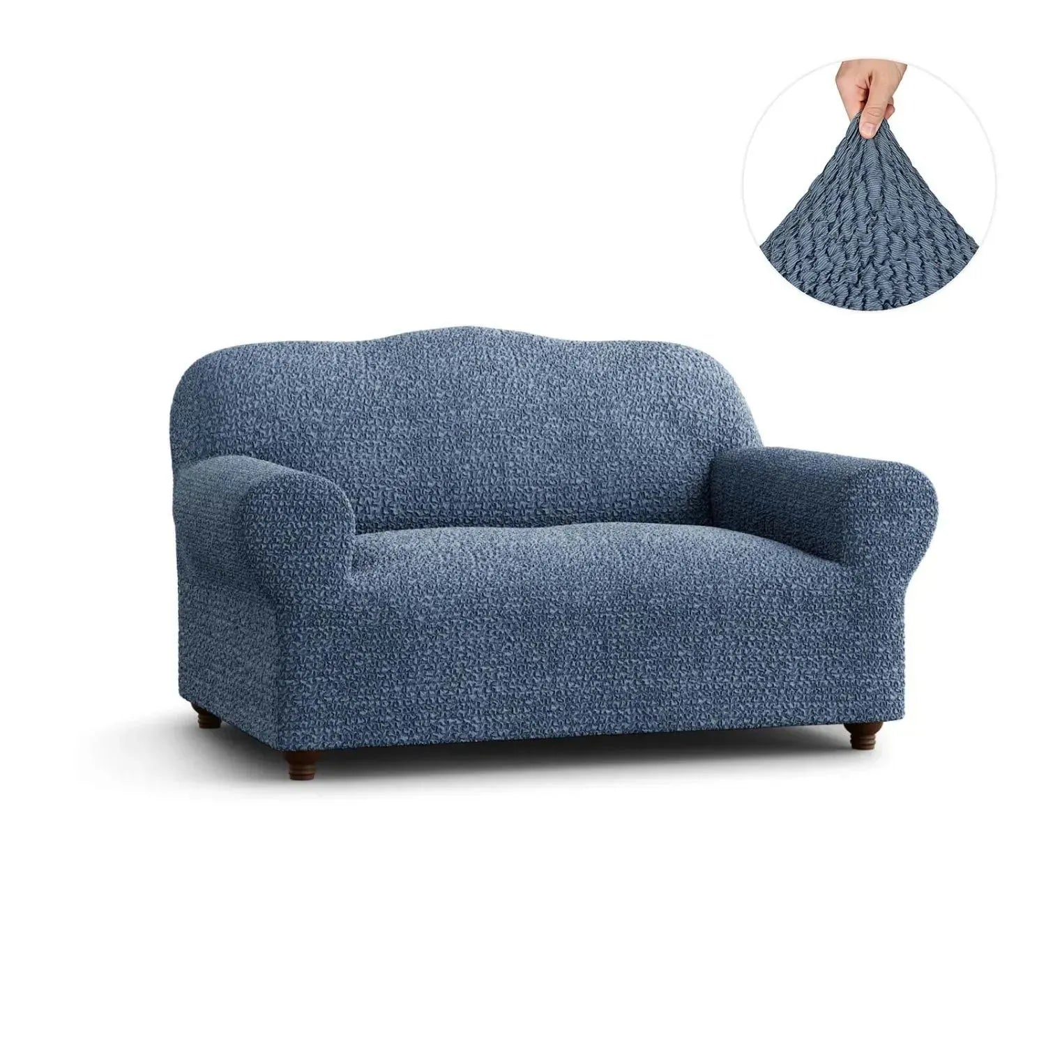 2 Seater Loveseat Slipcover - Mille Righe Collection | Sofa Protector for Living Room, Bedroom & Office | Washable & Durable Furniture Cover