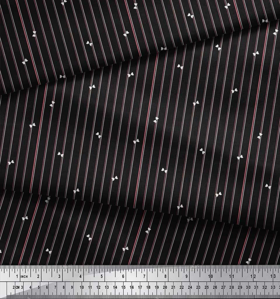 Soimoi Rayon Black Fabric by The Yard - 42 Inch Wide Sand Timer & Stripe Shirting Material - Printed Rayon Fabric for Dresses, Blouses & DIY Sewing Projects - Timeless Style Fashion Fabric
