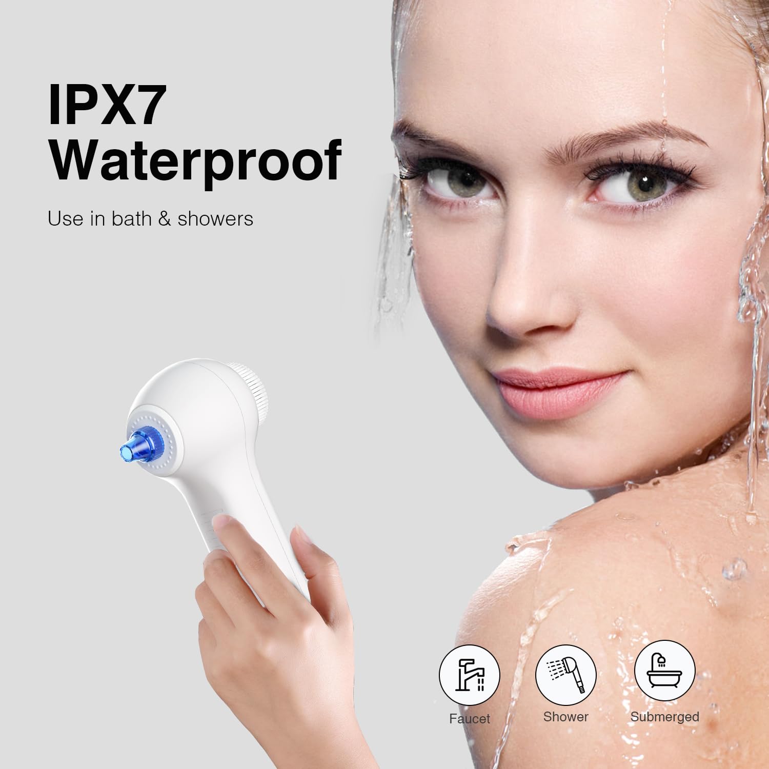 Rechargeable Facial Cleansing Brush with LCD Screen - 3-in-1 Blackhead Remover, Exfoliator & Massager | IPX7 Waterproof for Deep Pore Cleansing | Perfect for Daily Skincare, Spa Treatments & Travel