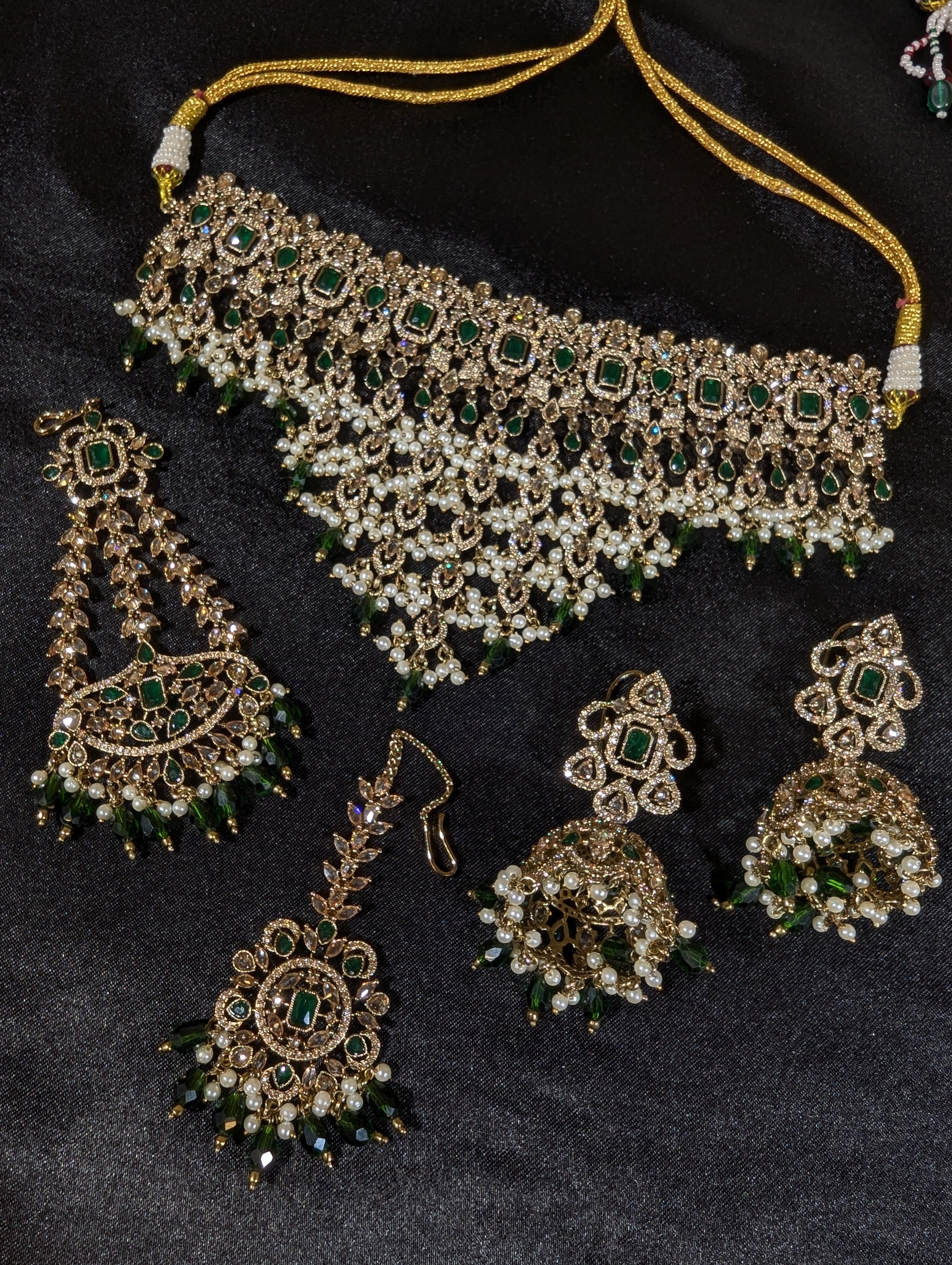 Saanya CZ Semi Bridal Set – Elegant Cubic Zirconia Jewelry for Weddings, Prom & Special Occasions
