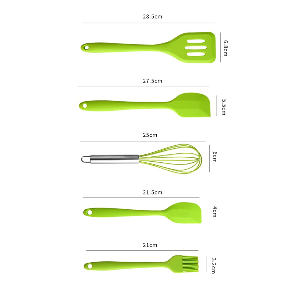 DOITOOL 5-Piece Non-Stick Silicone Kitchen Utensil Set - Baking Spatula, Rubber Cookware Tools, Mini Scraper for Cake, Pizza & Cooking - Perfect for Home Bakers & Professional Chefs
