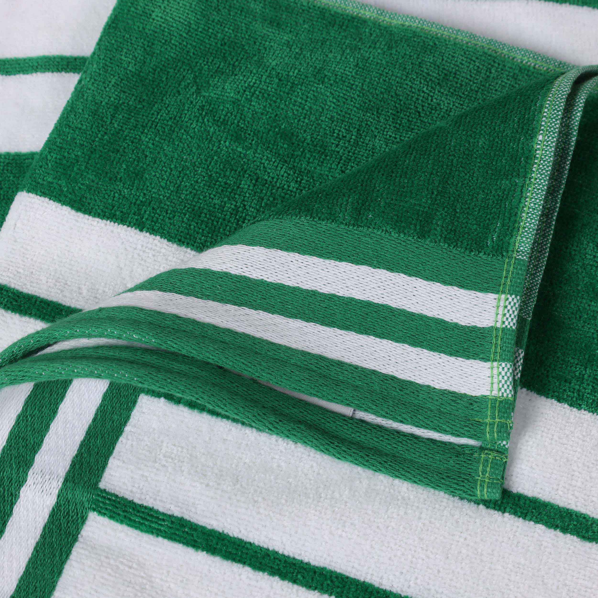Premium Oversized Cabana Striped Cotton Beach Towel Set - 2, 4, or 6 Pack - Soft Quick-Dry Bath Towels for Pool, Beach, Vacation & Spa Days